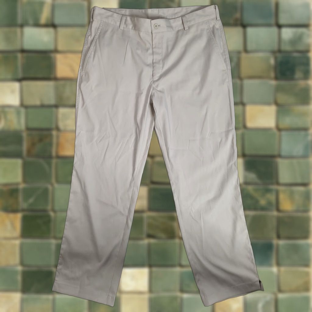 Nike Nike DRI Fit Golf Pants Mens 36x30 Chino Flat Front Beige Khaki P2M Regular Waist 37 Inseam 30 Stretch Image Logo Tapered Pants Size US 36 / EU 52 - 1 Thumbnail