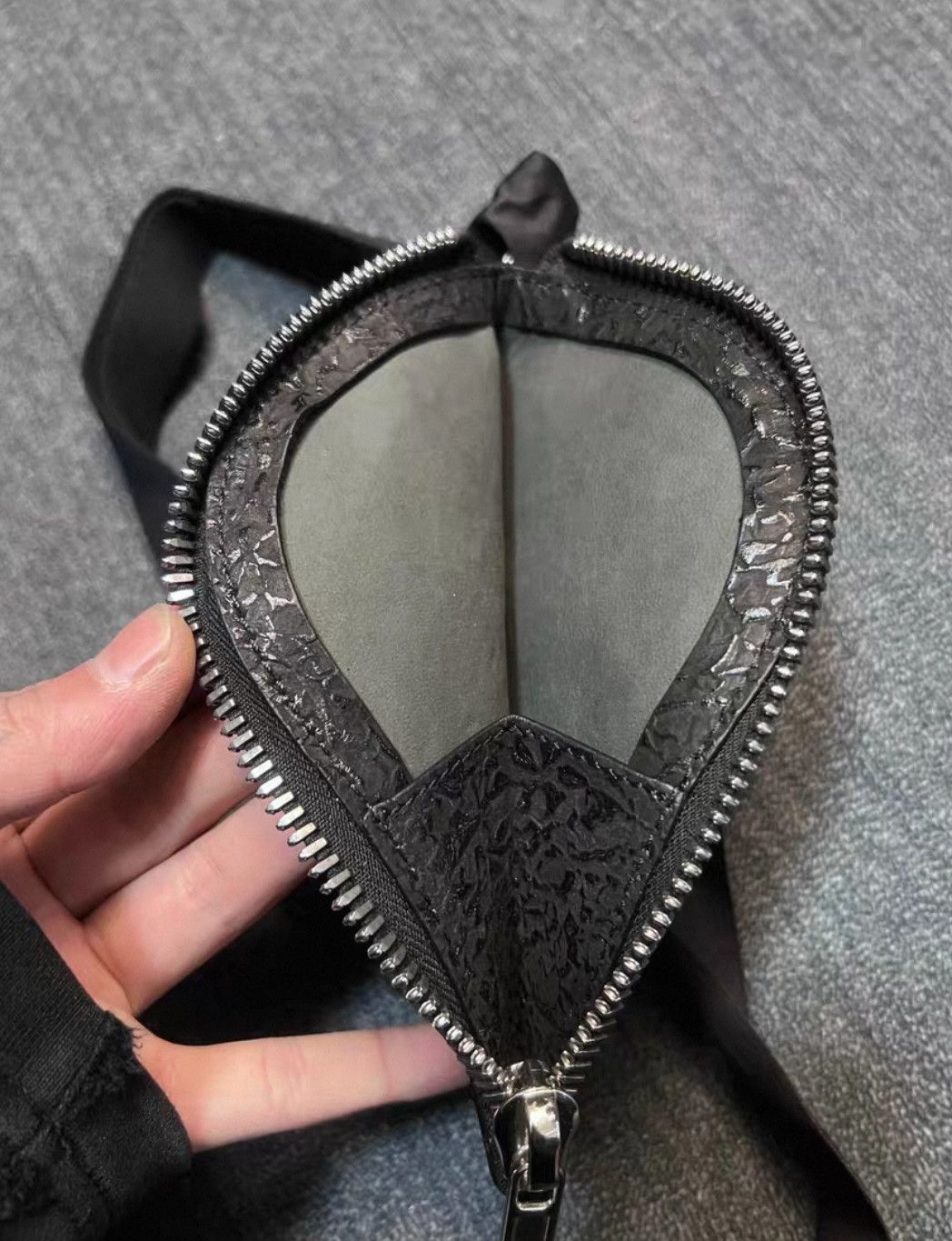 Rick Owens Rick Owens mainline embossed cowhide streamer card holder-2 Size ONE SIZE - 5 Thumbnail