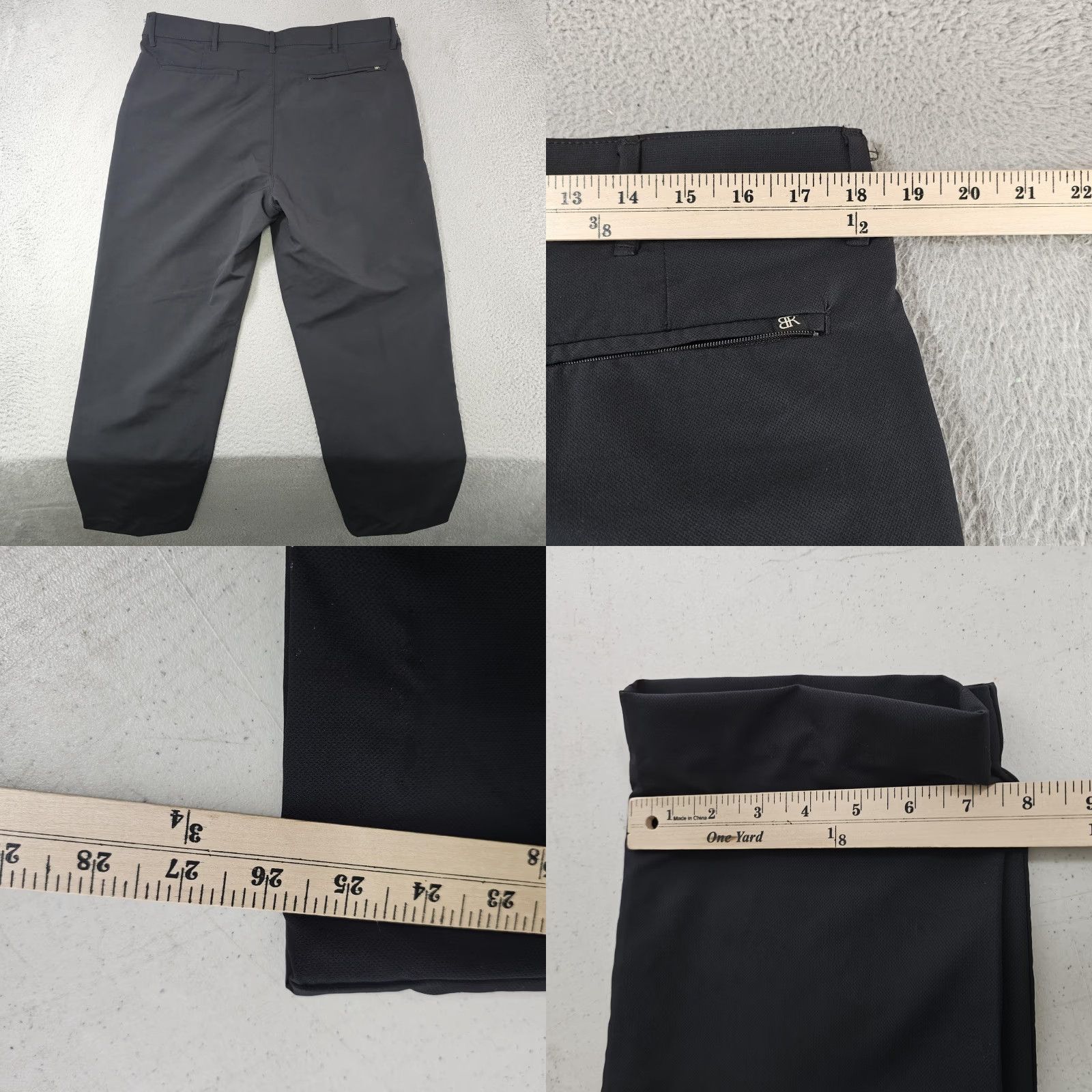 Banana Republic Banana Republic Dress Pants Mens Tailored 36x26 Black Flat Front Straight Fit Size US 36 / EU 52 - 8 Thumbnail