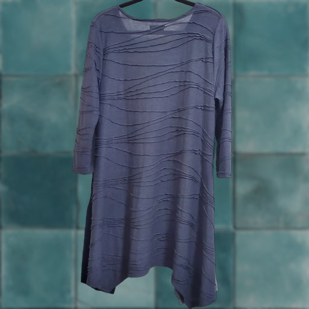 Kathmandu Kathmandu Imports Tunic Dress Women M Blue Wavy Texture Pockets Lagenlook Boho Size M / US 6-8 / IT 42-44 - 1 Thumbnail