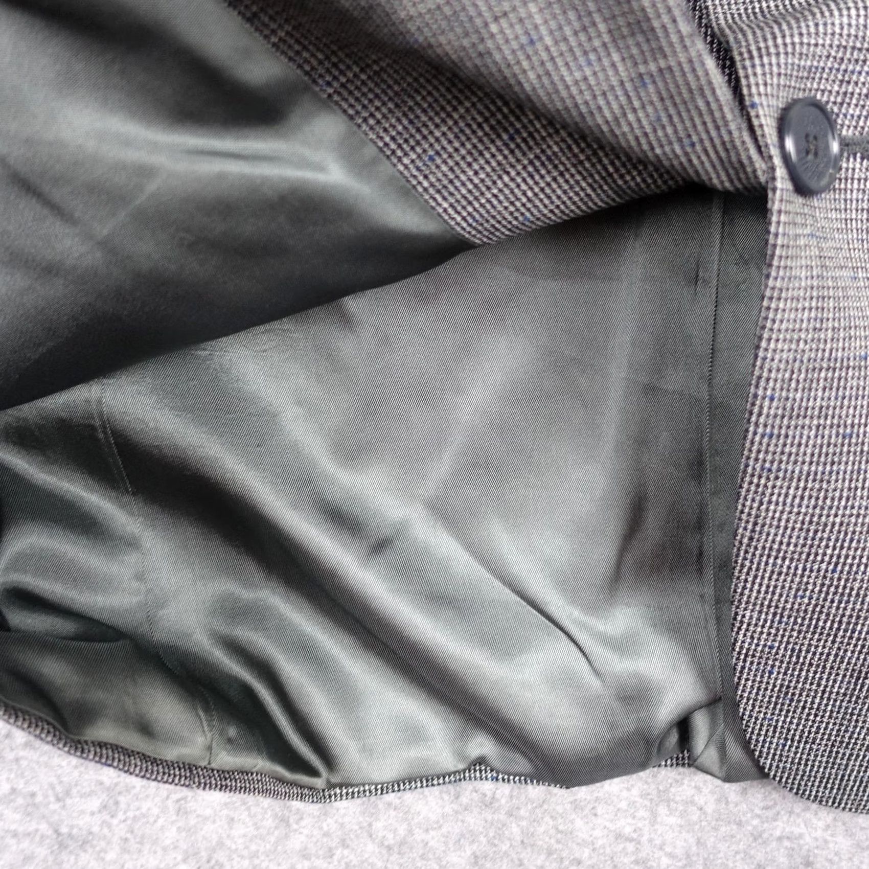 Tallia VINTAGE Tallia Blazer Mens 40 Gray Wool Check Jacket Sport Coat USA Made Italy Size 40R - 7 Thumbnail