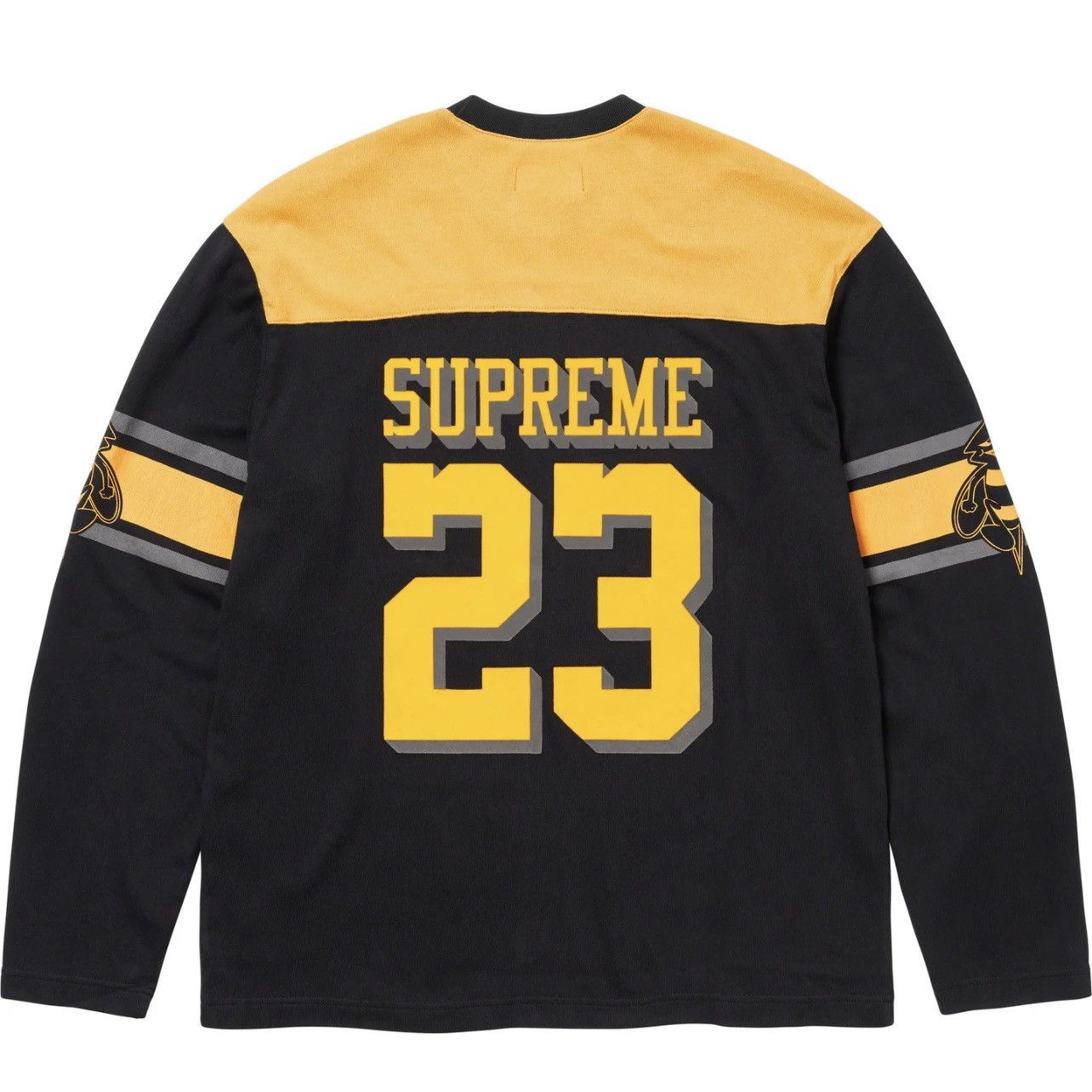 image of Supreme Bumblebee Football Jersey in Black, Men's (Size 2XL)