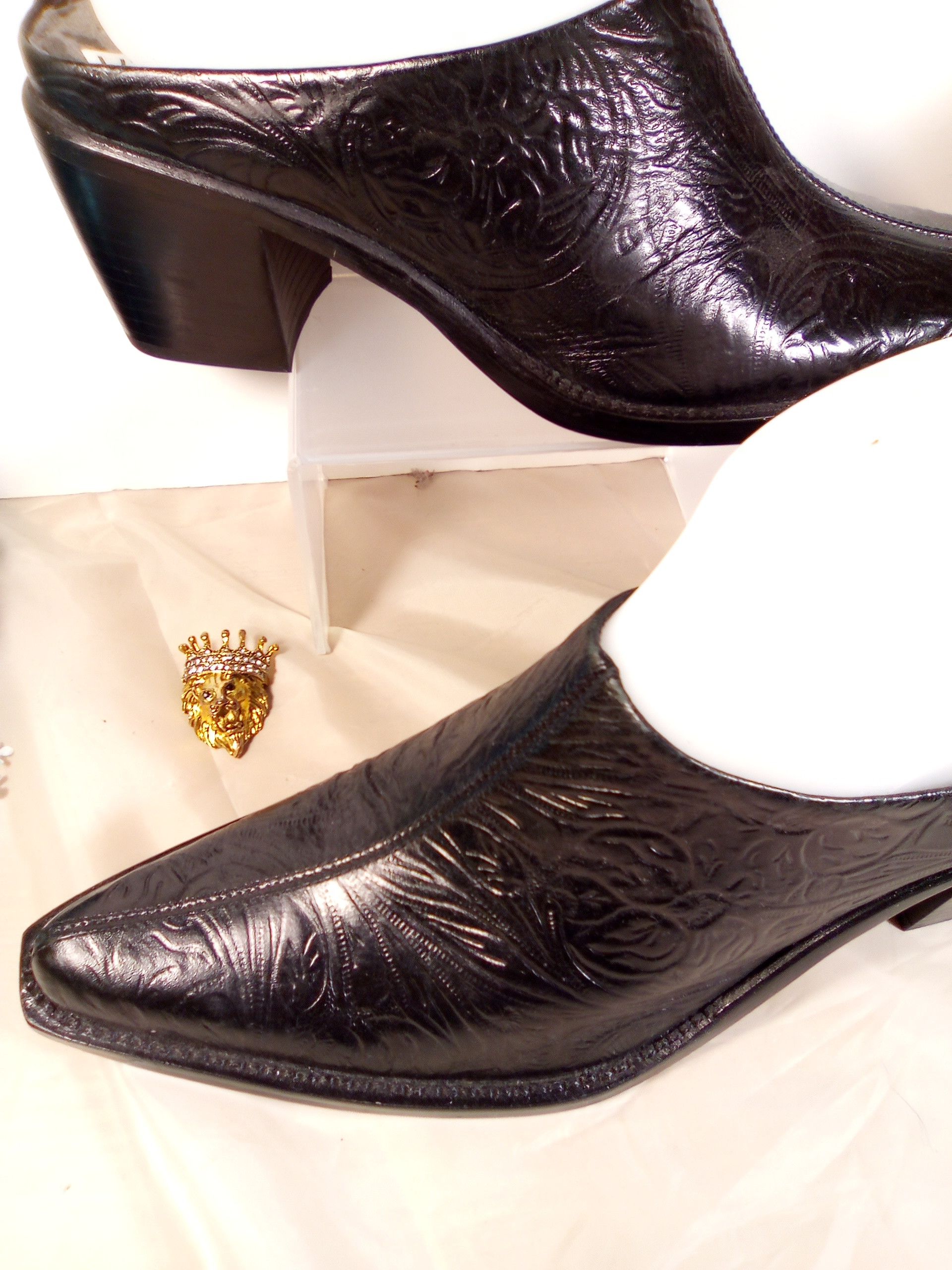 Other GIANNI BINI LEATHER BLACK SLIDER MULE W/INNER PEELING SZ 7M Size US 7 / IT 37 - 2 Thumbnail