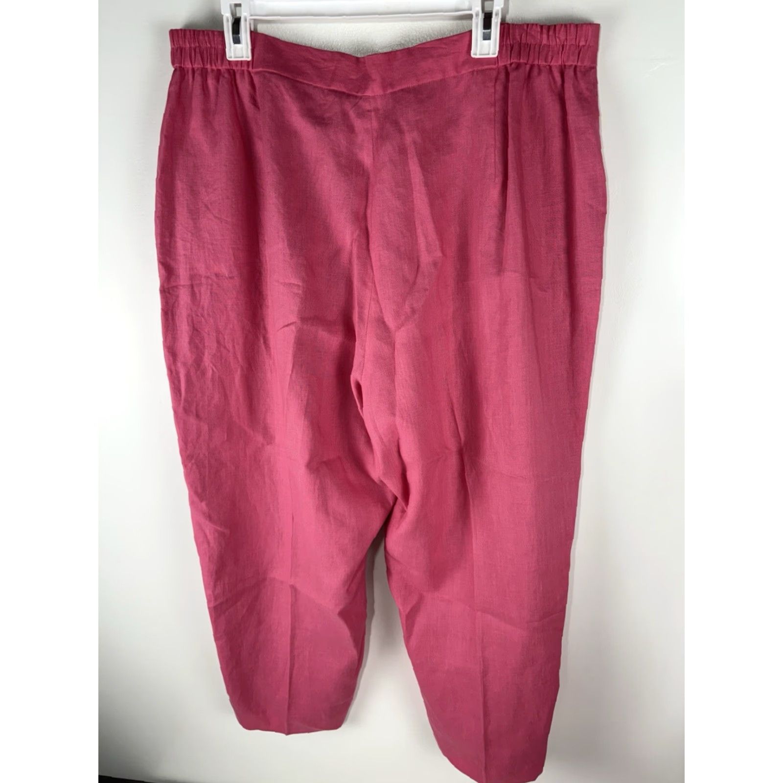 Vintage Parisian Signature Woman Pink Linen Dress Pants Plus Size 22W Wide Leg Classic Fit Womens Size 40" / US 18 - 4 Thumbnail