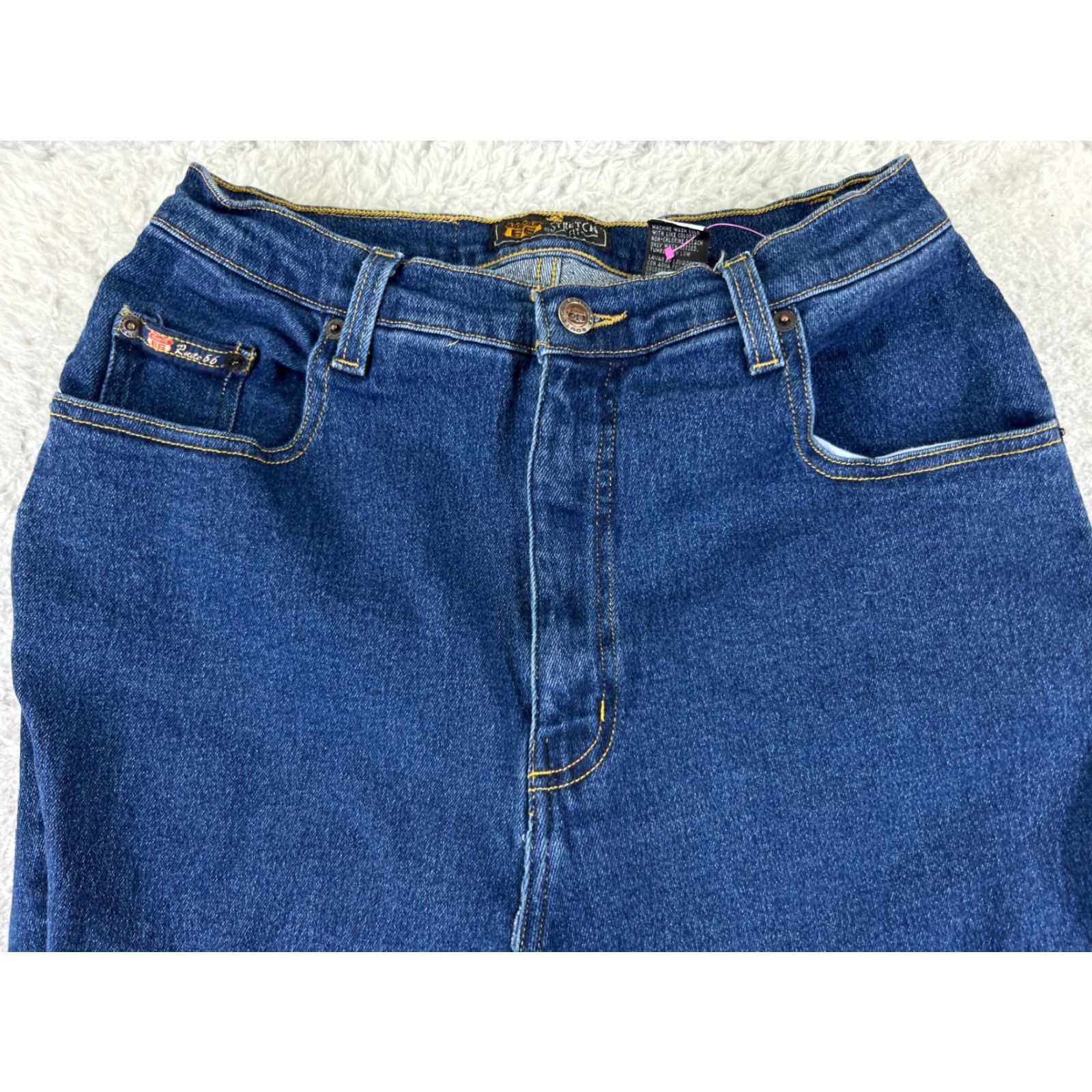 Route 66 VINTAGE Route 66 Jeans Teens Juniors High Rise 23x28 Denim Blue Slim Tapered 90s 5-Pocket Jeans Mens Womens Girls Size 36" / US 14 / IT 50 - 4 Thumbnail