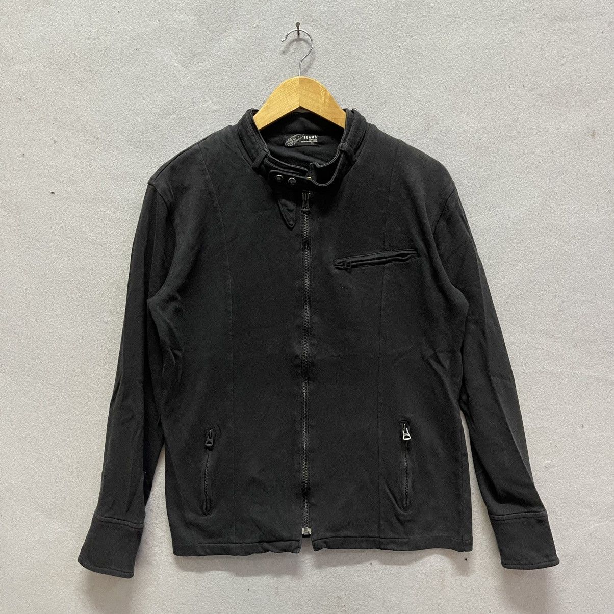 Beams Japan Vintage BEAMS Zip-Up Jacket Black Japanese Streetwear Size US M / EU 48-50 / 2 - 1 Thumbnail