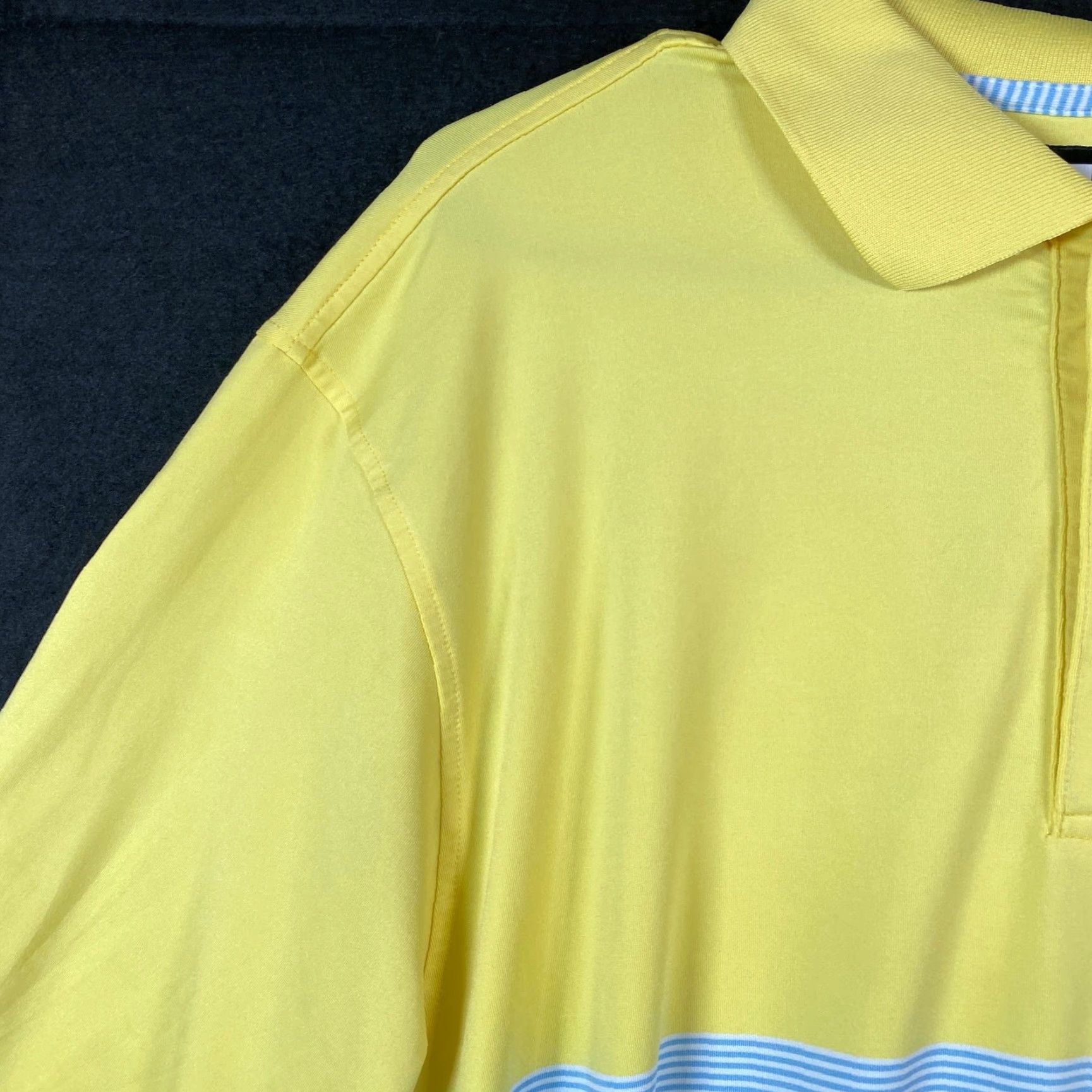 Footjoy FootJoy Shirt Yellow Blue Golf Polo Mens L Quick Dry Stretch Athleisure Casual Workwear 42 in Chest Colorblock Button-Down Short Sleeve Stateful Size US L / EU 52-54 / 3 - 3 Thumbnail
