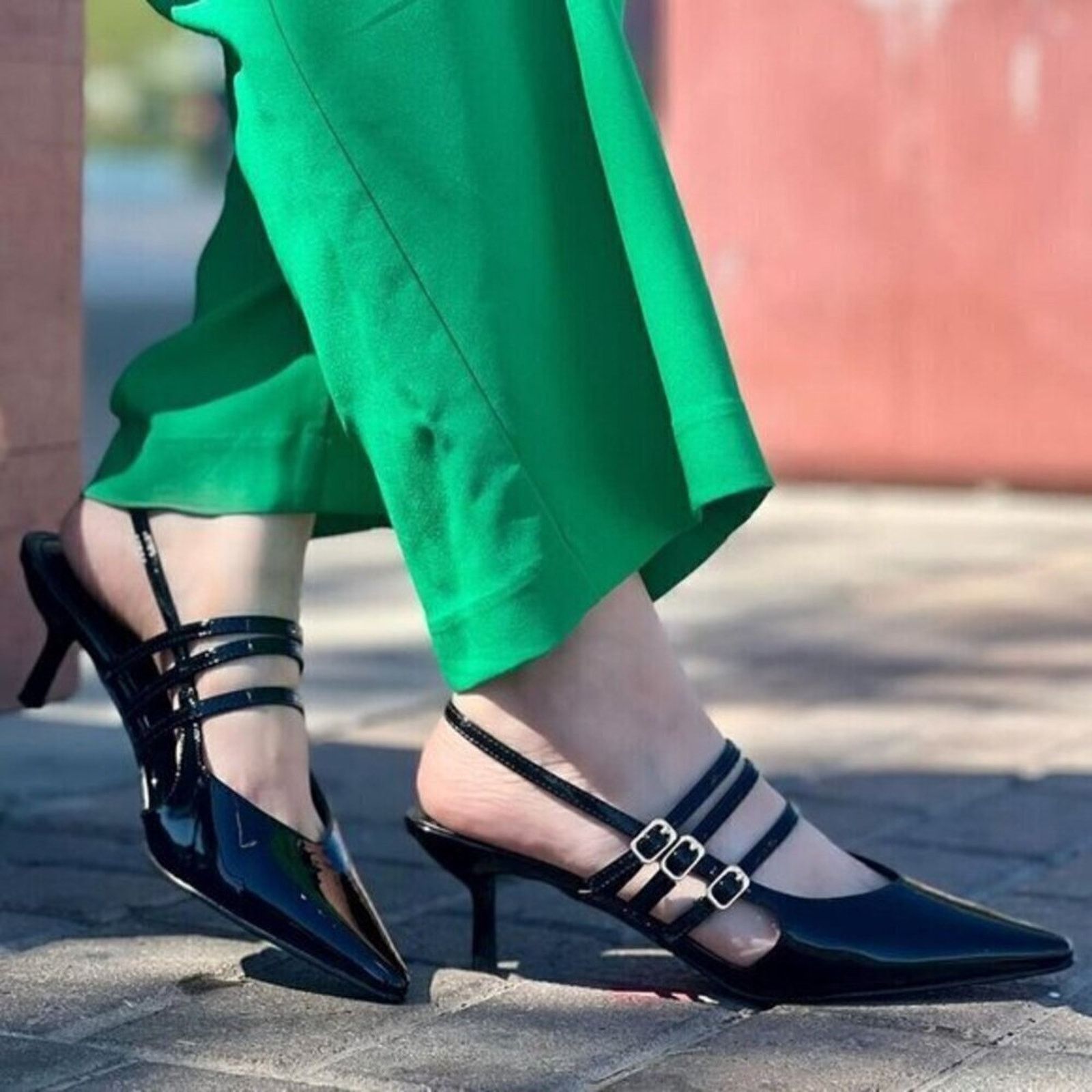 Zara ZARA Pointed Toe Buckled Heels Size US 7.5 / IT 37.5 - 1 Thumbnail