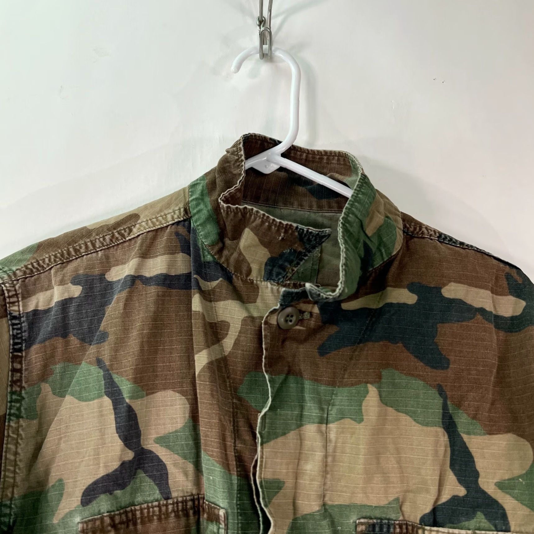 Vintage Vintage Military Jacket Men Large Camouflage Long Sleeves Pockets Cotton Blend Army Style Size US L / EU 52-54 / 3 - 3 Thumbnail