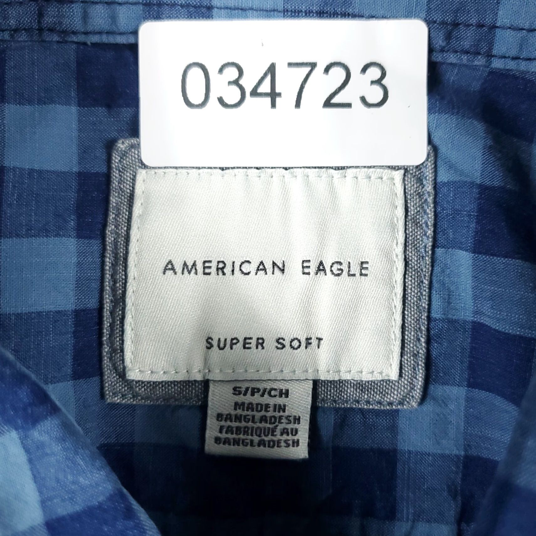 American Eagle Outfitters American Eagle Outfitters Shirt Mens Small Blue Check Button-Up Long Sleeve Cotton Mens Size US S / EU 44-46 / 1 - 6 Thumbnail