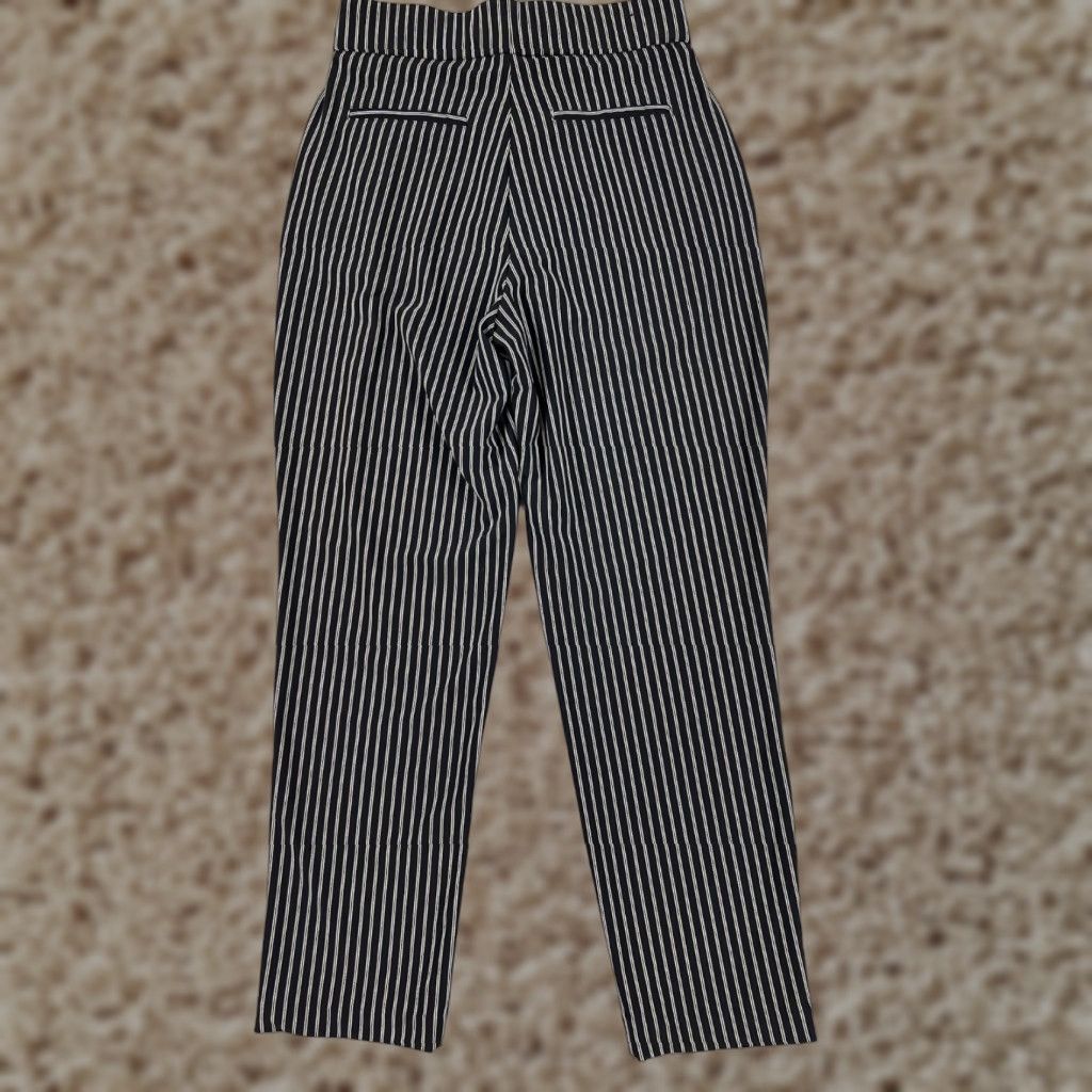Vintage Hilary Radley Pants Women XS Black White Stripe Pleated Pockets Stretch Size 26" / US 2 / IT 38 - 1 Thumbnail