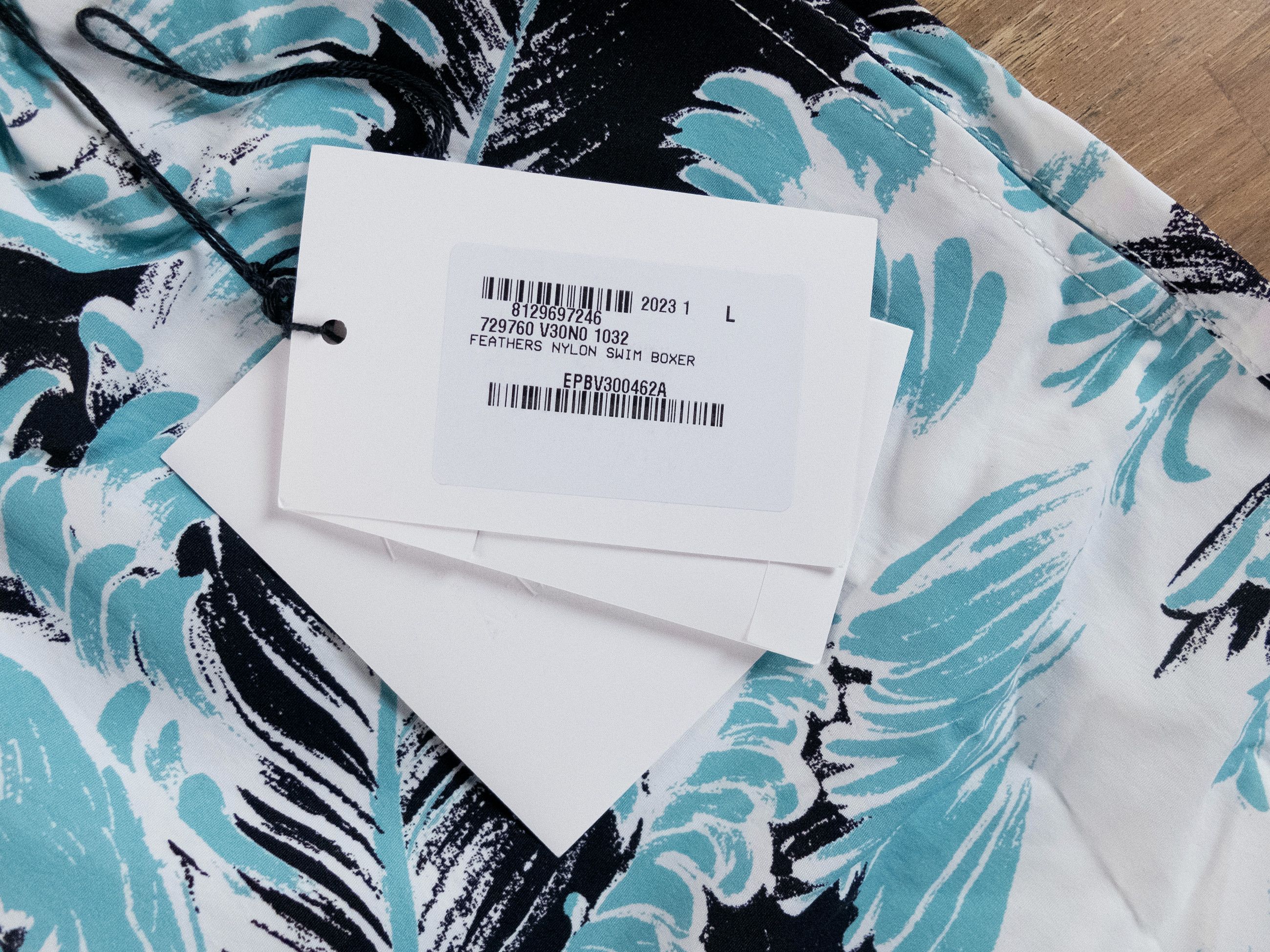 Bottega Veneta BOTTEGA VENETA white feather print nylon swim shorts Large Size US 34 / EU 50 - 4 Thumbnail