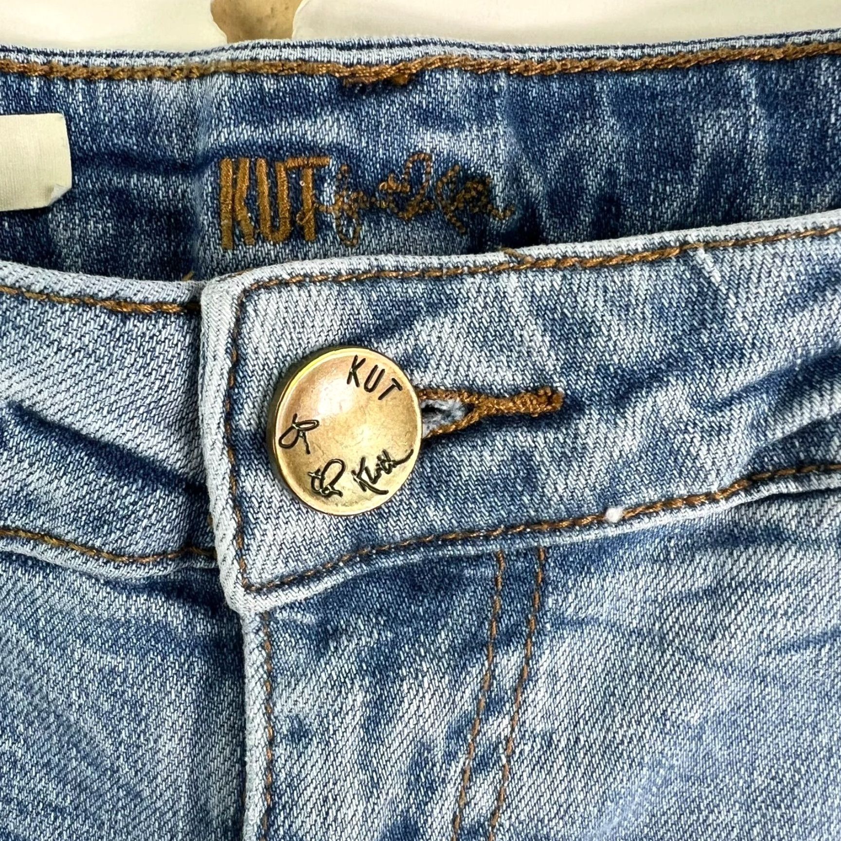Vintage VINTAGE KUT from the Kloth Boyfriend Jeans Women's Size 6 Blue High-Rise Distressed 5-Pocket 32X31 Size 28" / US 6 / IT 42 - 5 Thumbnail