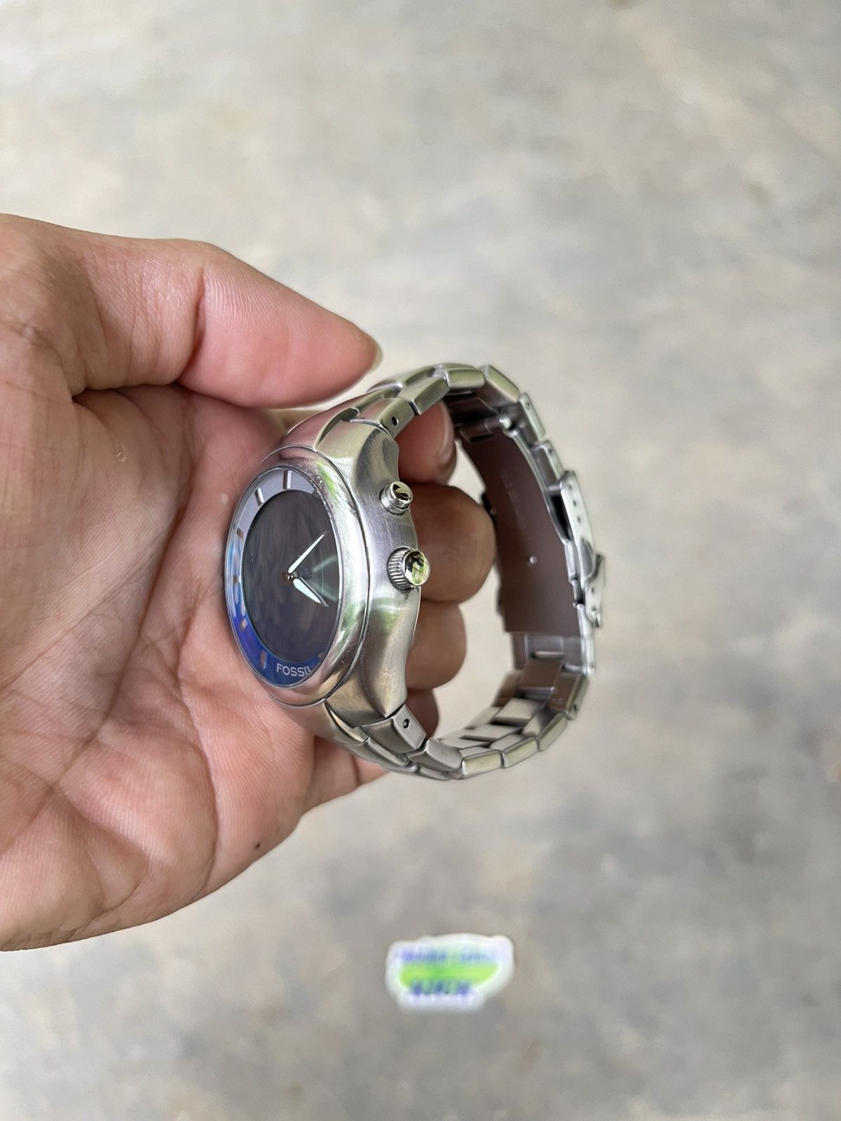 時計 Fossil big tic blue flame Fossil Big Tic JR-8222 Blue Flame Dial Big Tic Stainless Steel