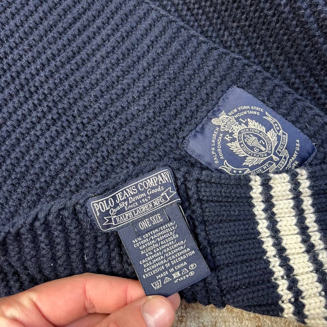 Polo Ralph Lauren Polo Jeans Ralph Lauren Vintage Mini Logo Waffle Scarf Size ONE SIZE - 4 Thumbnail