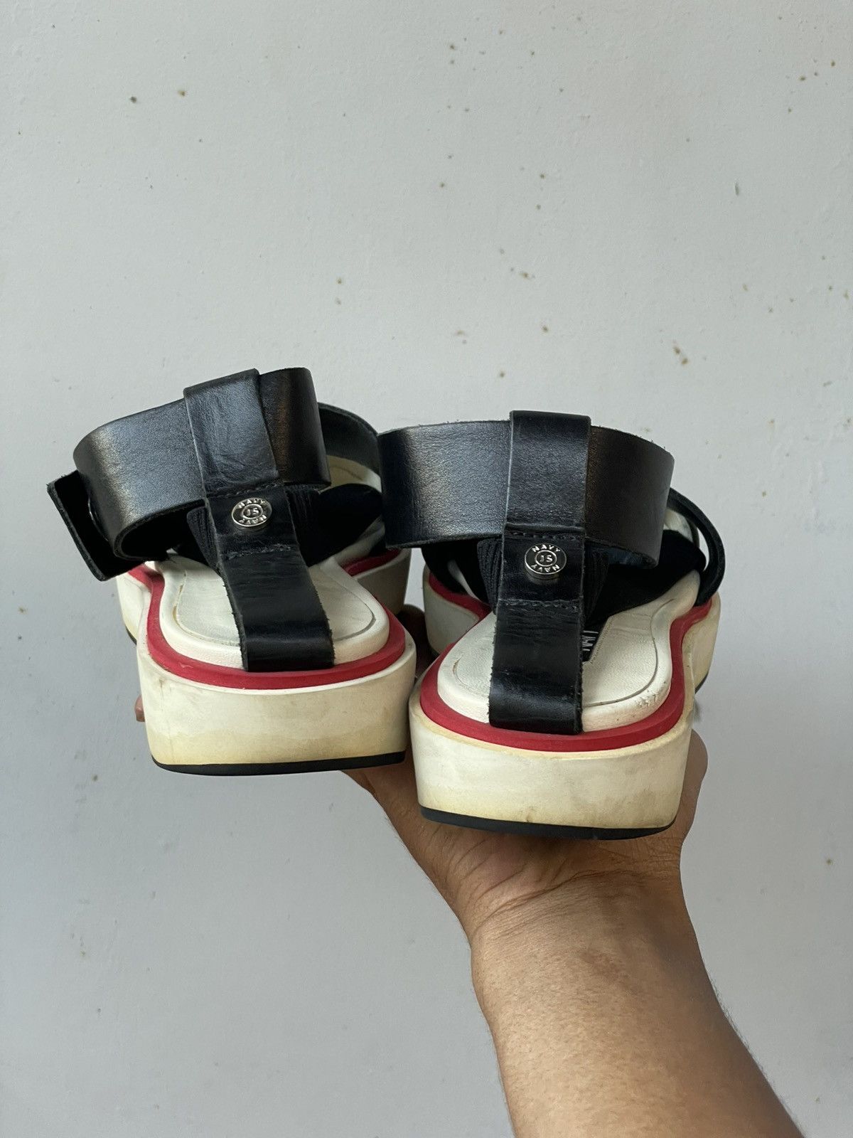 Jil Sander Jil Sander Navy Green Leather Size US 5.5 / IT 35.5 - 3 Thumbnail