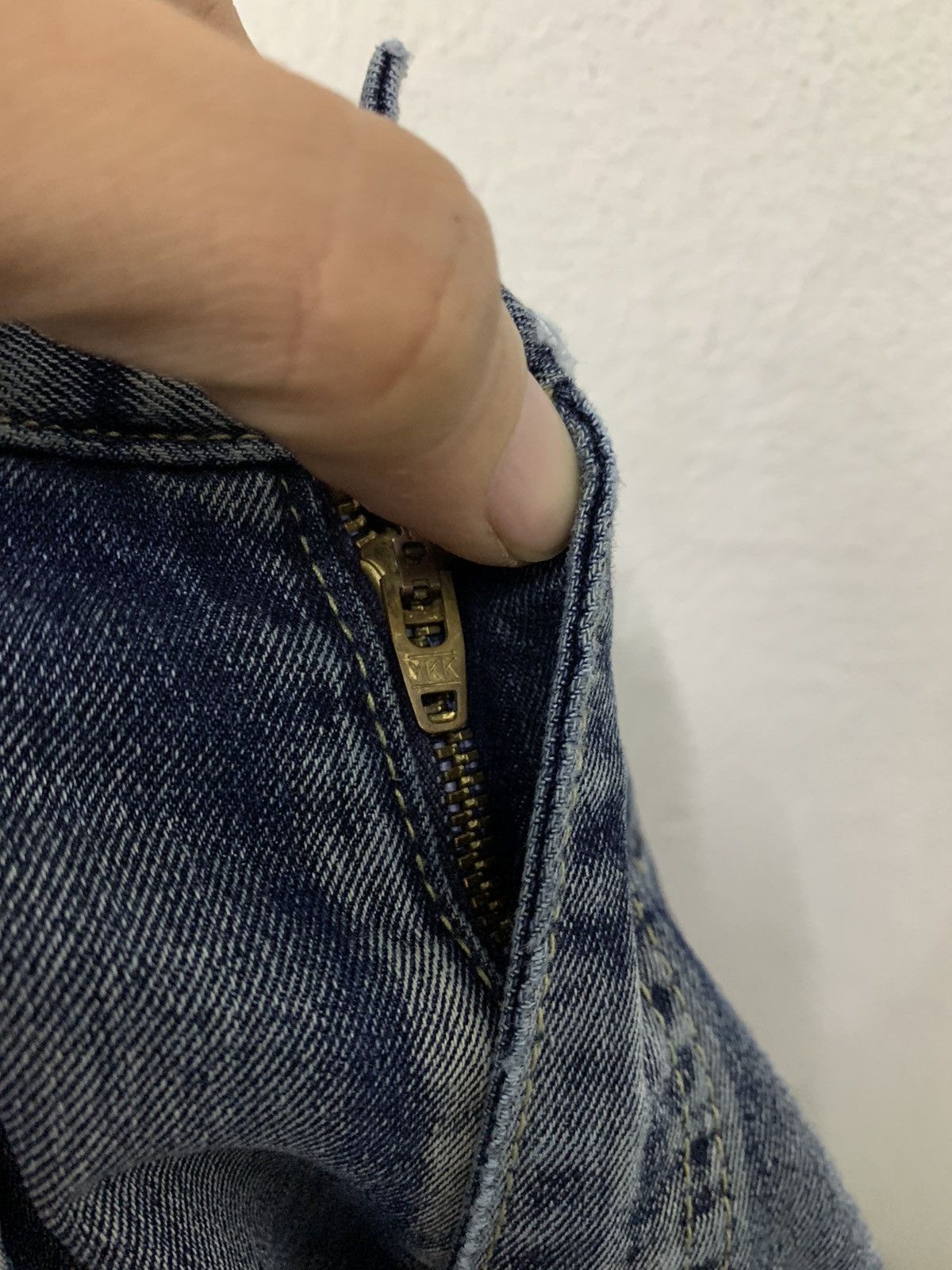Japanese Brand Purple And Yellow Distressed Arc Denim Pants Size US 33 - 11 Thumbnail