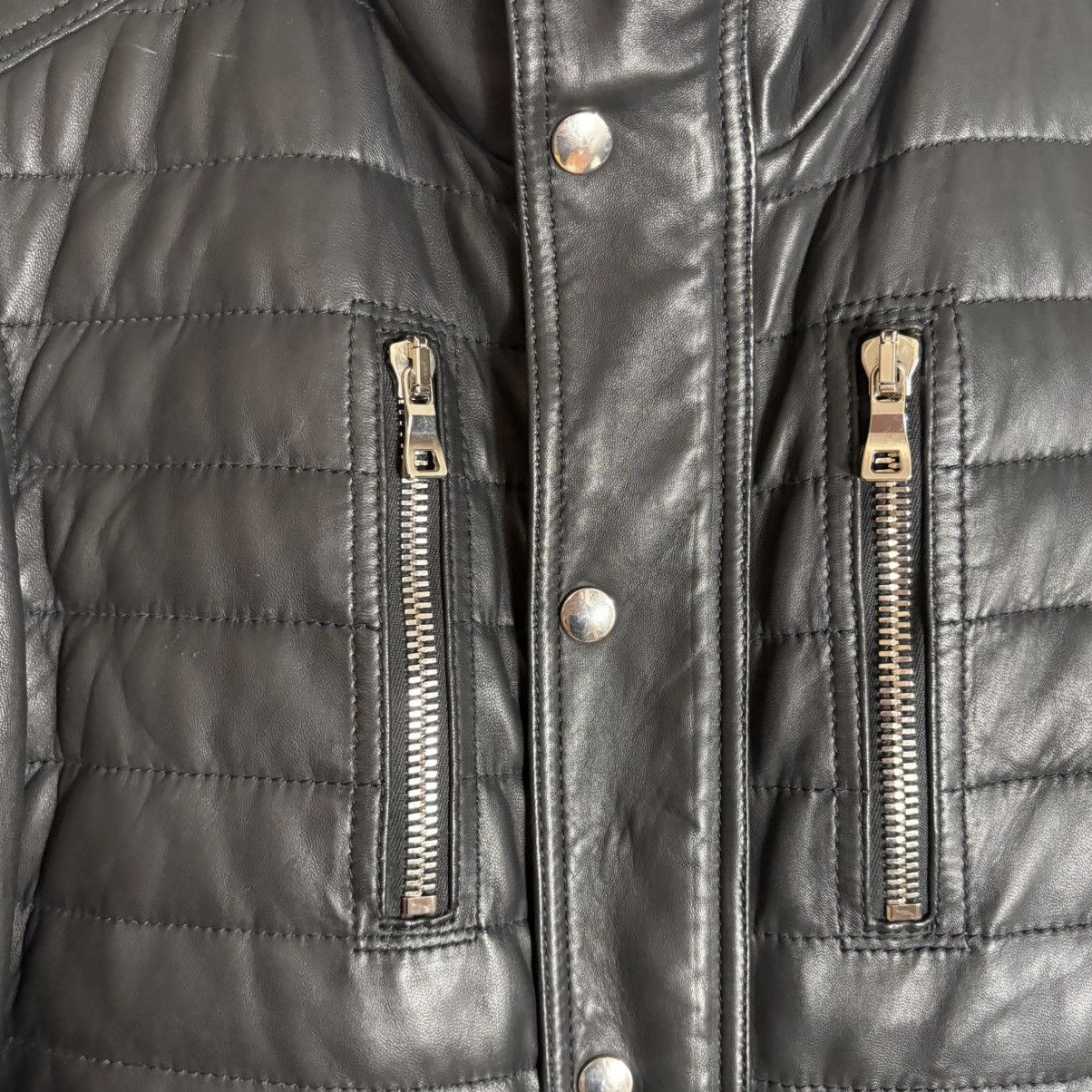 Balmain Balmain Quilted Lambskin Leather Collared Jacket Size US M / EU 48-50 / 2 - 2 Thumbnail