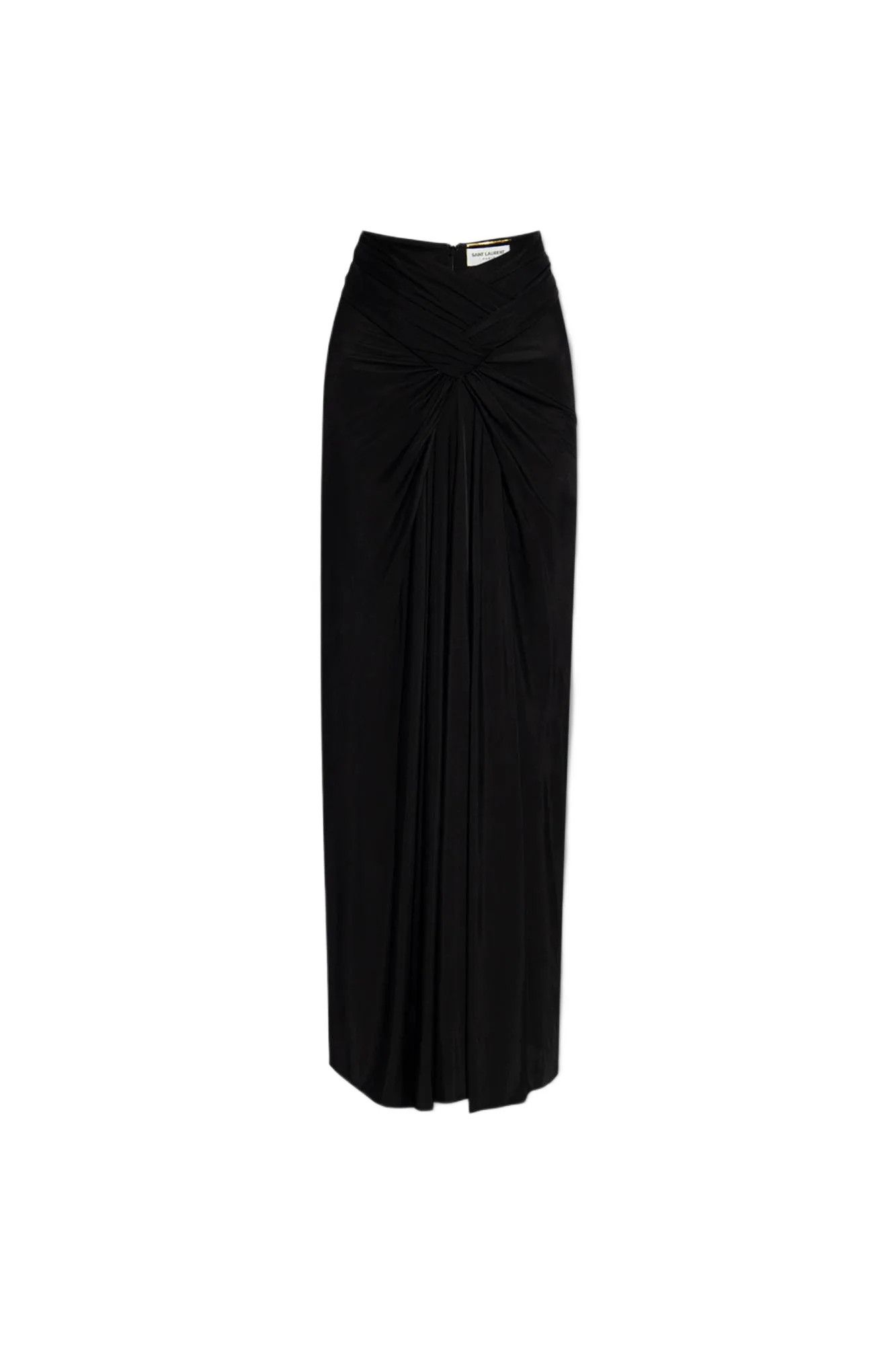 Saint Laurent Paris o1la1rc1a0425 745354 Long Skirt in Shiny Jersey in Black Size 27" / US 4 / IT 40 - 1 Thumbnail