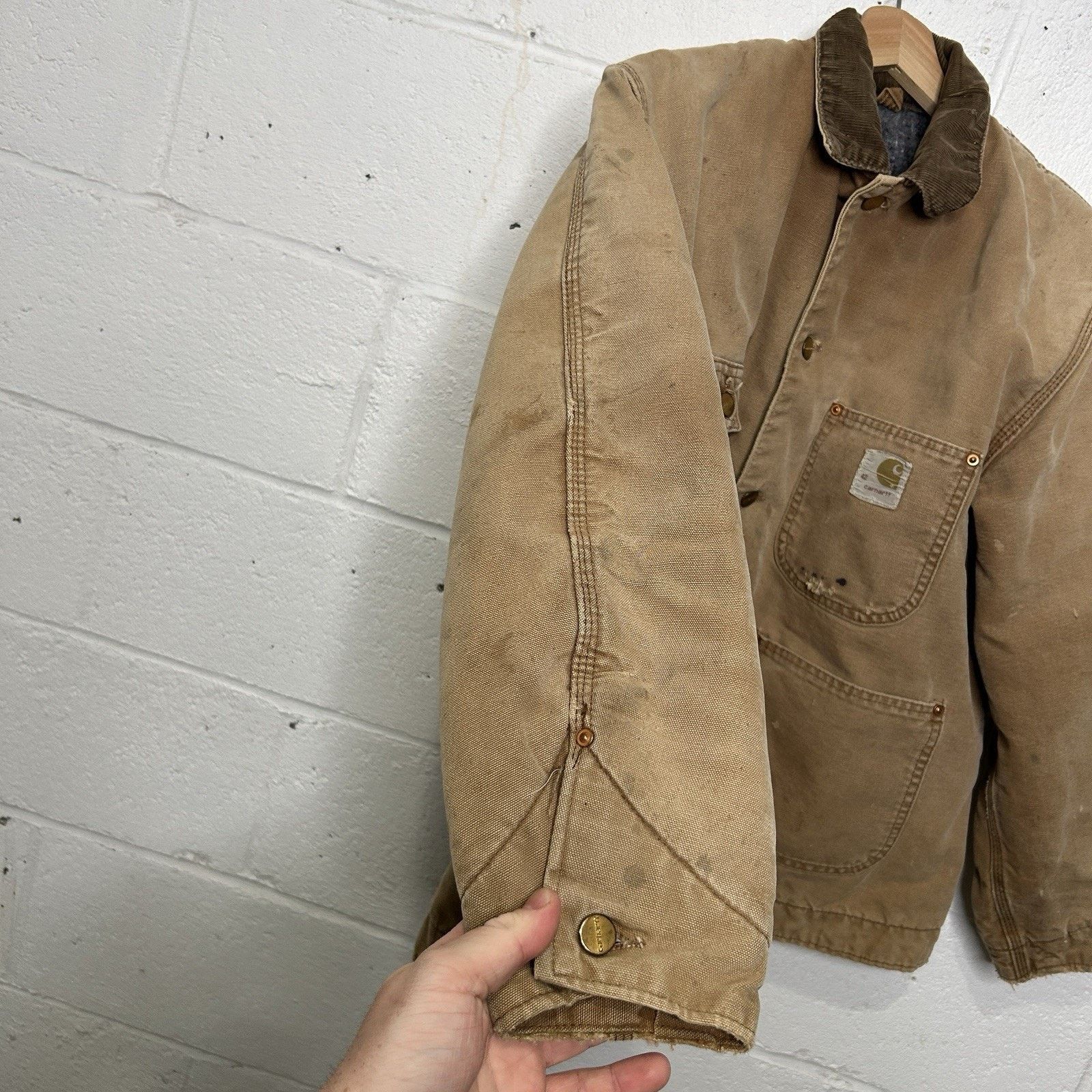 Carhartt Vintage 1970s Carhartt Blanket-Lined Chore Coat “Tan” Size US M / EU 48-50 / 2 - 7 Thumbnail