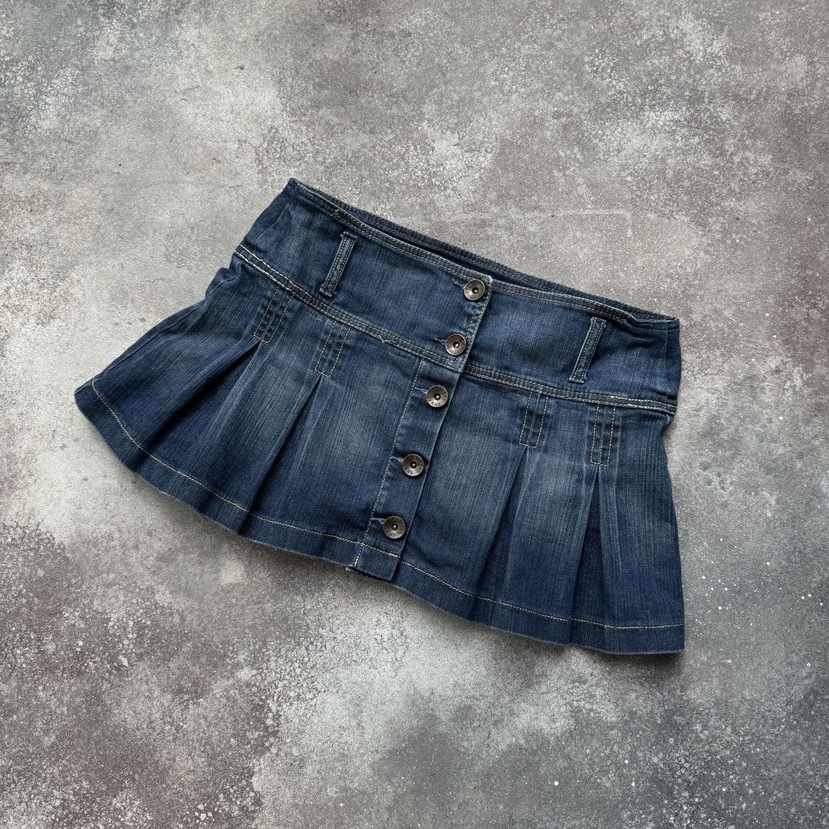 Hysteric Glamour × Japanese Brand × Vintage Y2K Super Sexy Vintage Pleated Denim Mini Skirt Size 28" / US 6 / IT 42 - 1 Thumbnail