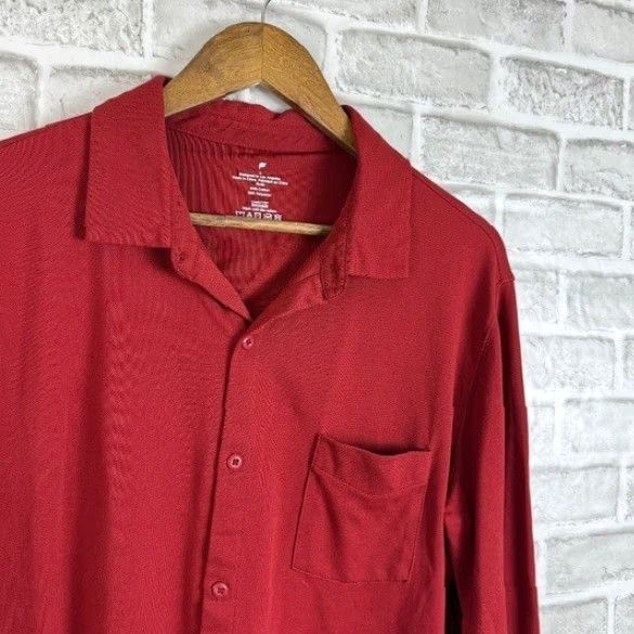 Fabletics FABLETICS Mens Red Long Sleeve Button-Up Shirt Size LARGE Size US L / EU 52-54 / 3 - 2 Thumbnail