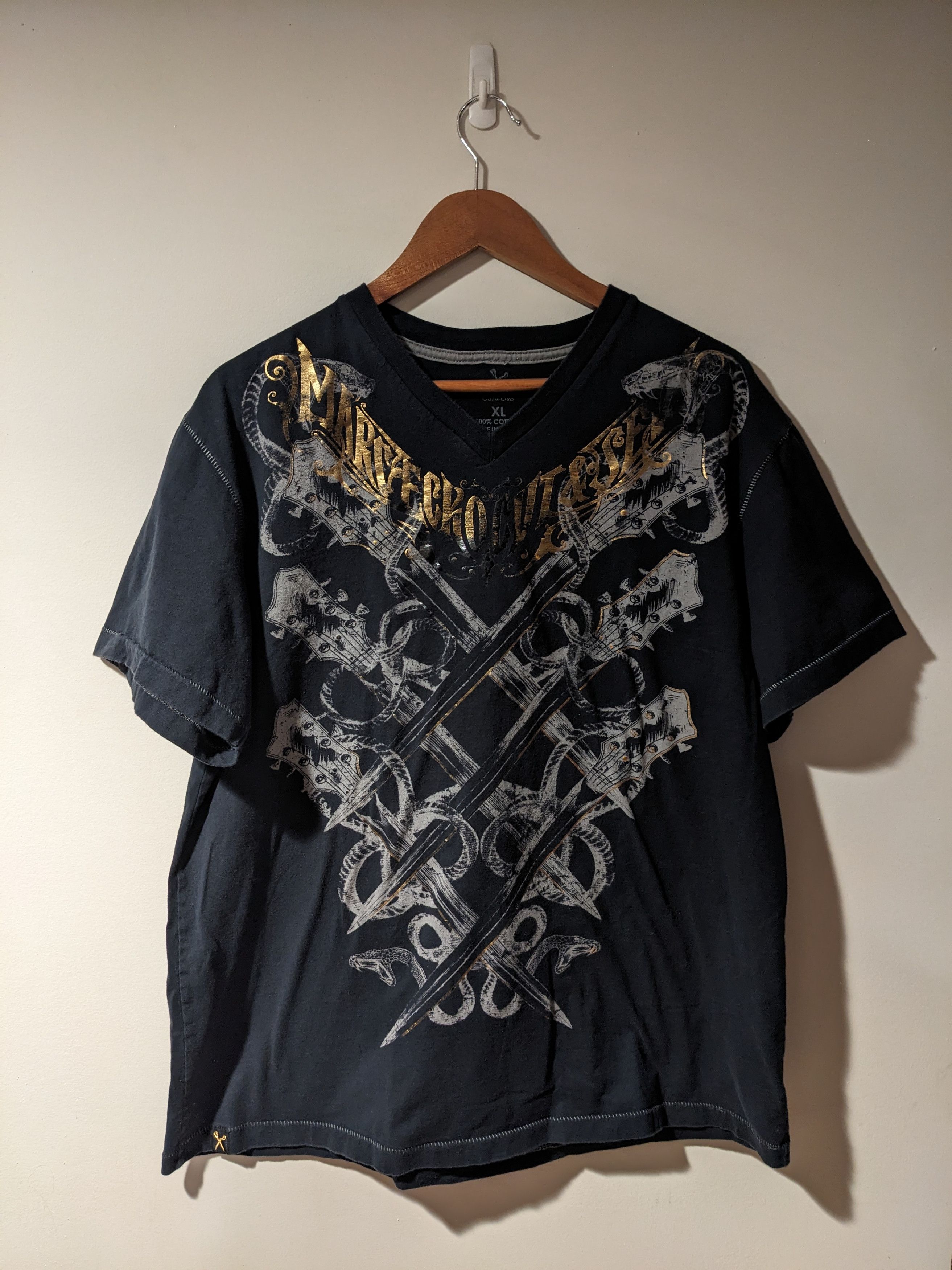 Designer × Marc Ecko Vintage Marc Ecko Cut & Sew Black X-Large T-Shirt Size US XL / EU 56 / 4 - 1 Thumbnail