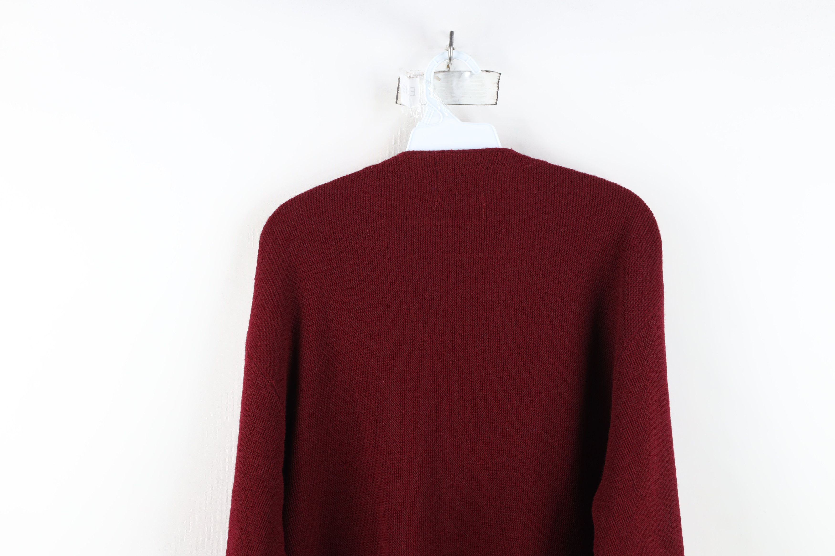 Vintage Vintage 60s Streetwear Knit Cardigan Sweater Burgundy USA Size US M / EU 48-50 / 2 - 12 Thumbnail