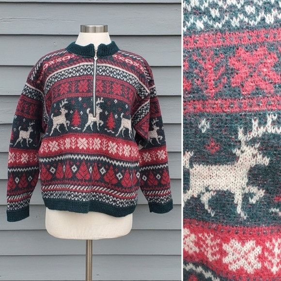 Vintage Vintage 90s Alps Retro Christmas Reindeer Fair Isle Sweater Size M / US 6-8 / IT 42-44 - 6 Thumbnail