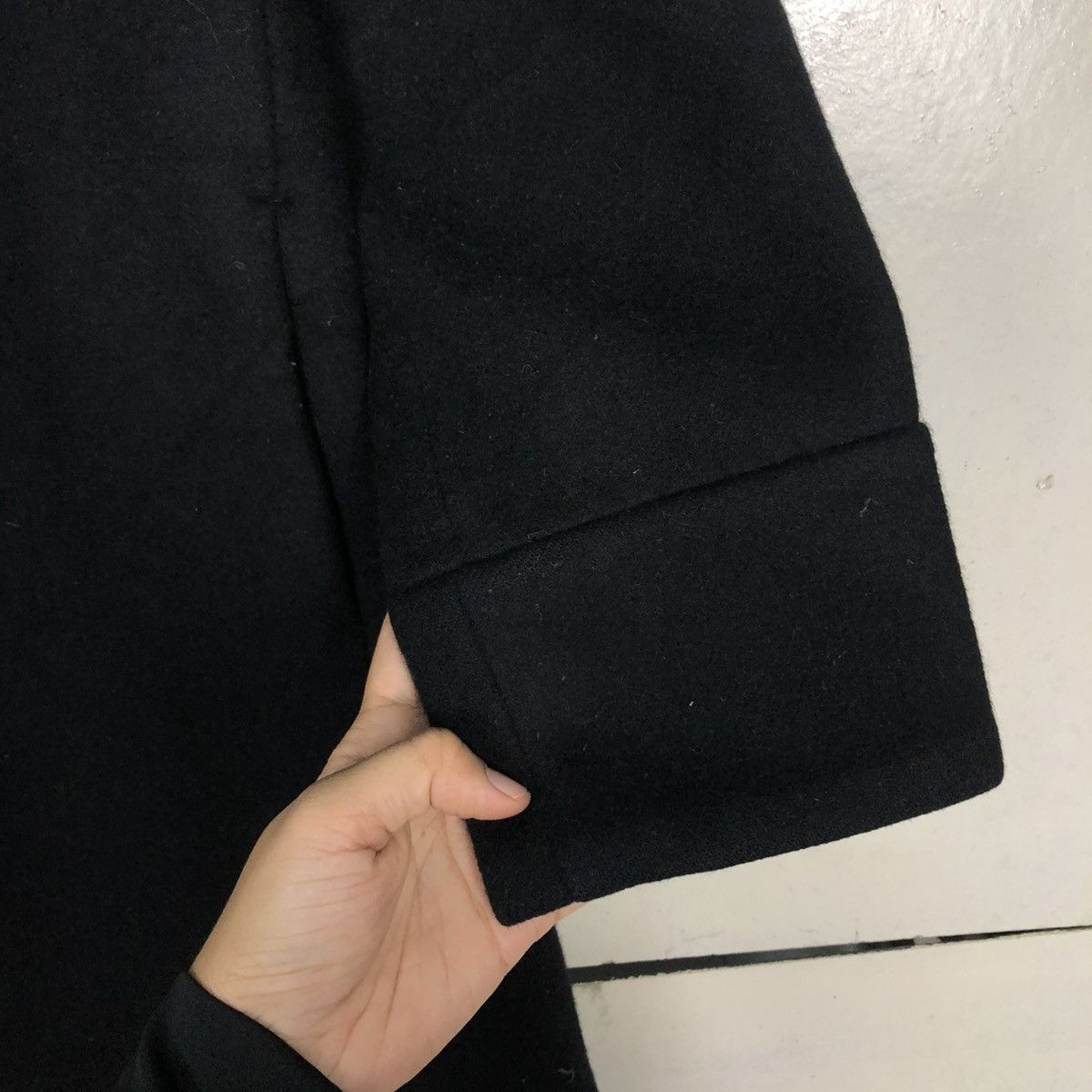 🔥RICH BLACK DOUBLE BREAST LAYER DESIGN LONG WOOL CHALAYAN