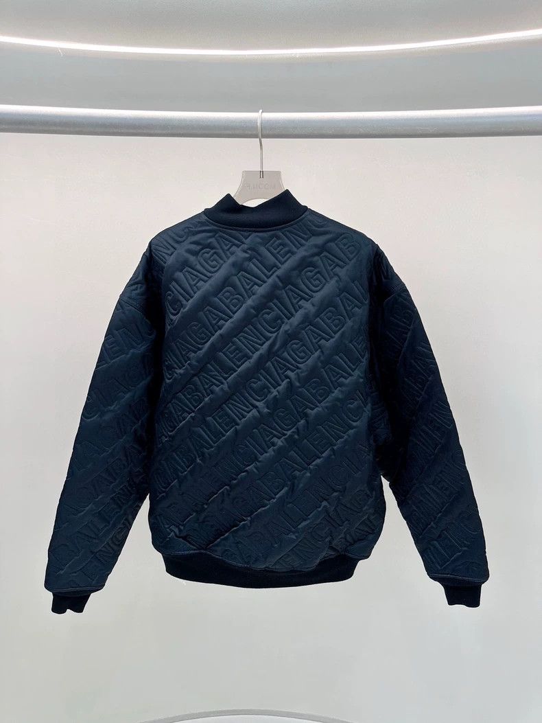 Balenciaga Balenciaga Black Logo Embossed Baseball Jacket Size US S / EU 44-46 / 1 - 2 Thumbnail