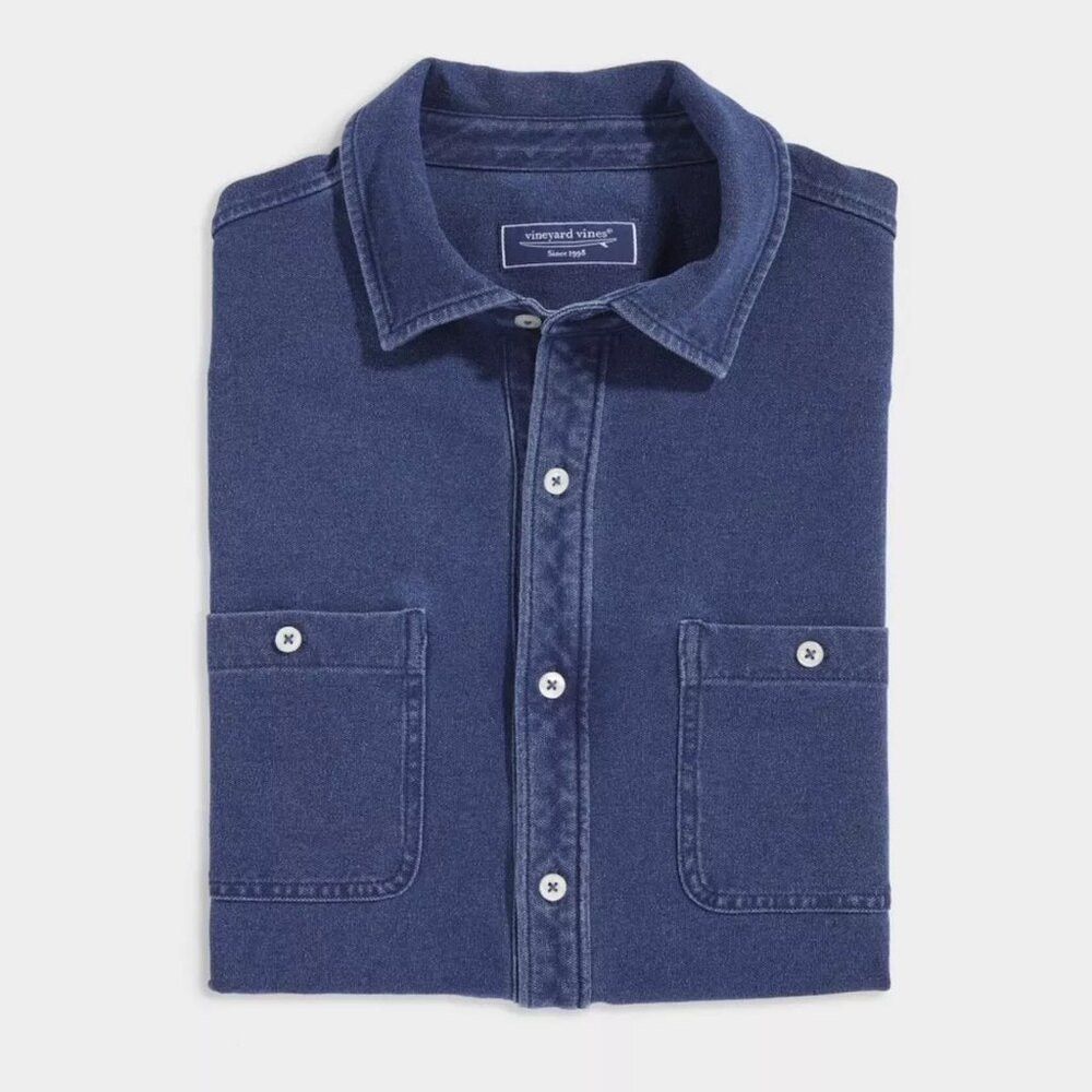 Vineyard Vines NWT New $118 Vineyard Vines Surfside Pique Long Sleeve Blue Size US S / EU 44-46 / 1 - 2 Thumbnail