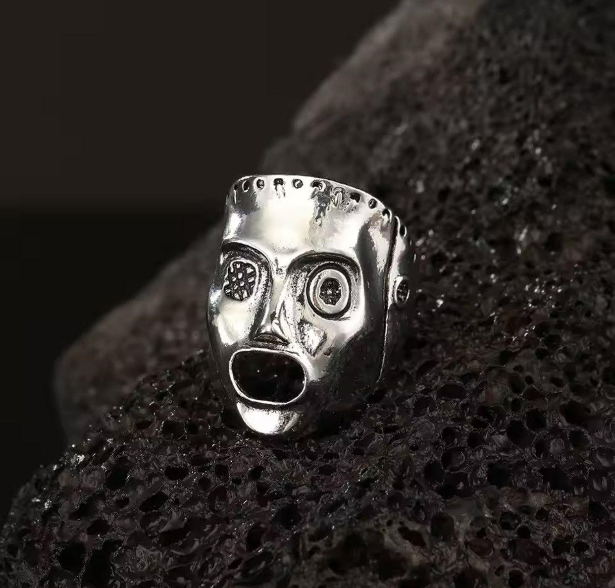 Jewelry × Vintage Retro Skull Mask Ring Size ONE SIZE - 3 Thumbnail