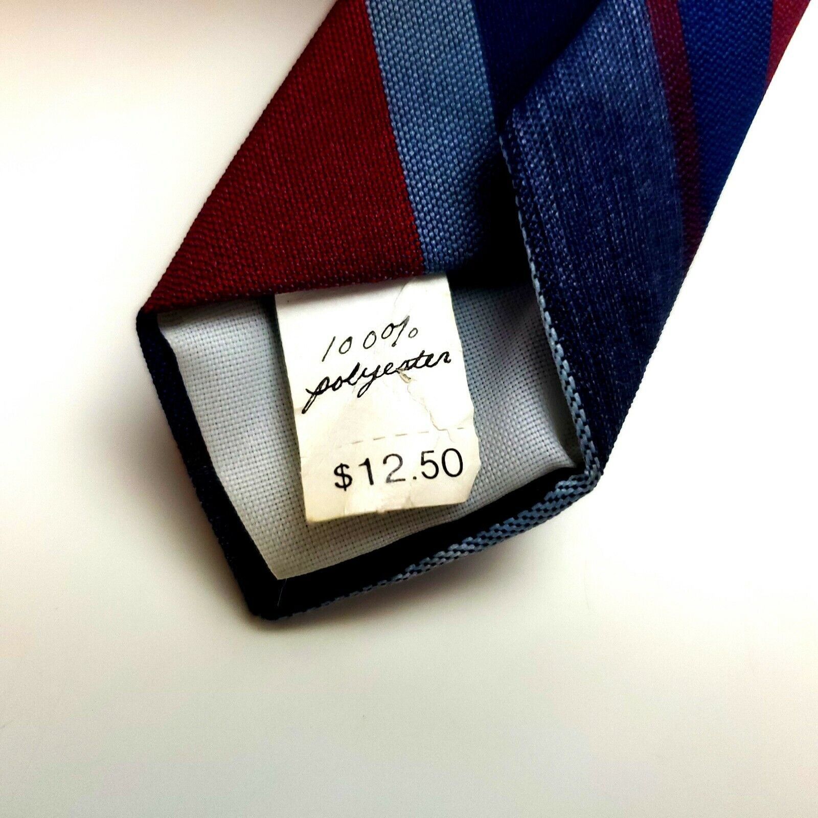 Other Wembley Wemlon Polyester Blue Red Striped Tie Short Narrow Size ONE SIZE - 4 Thumbnail