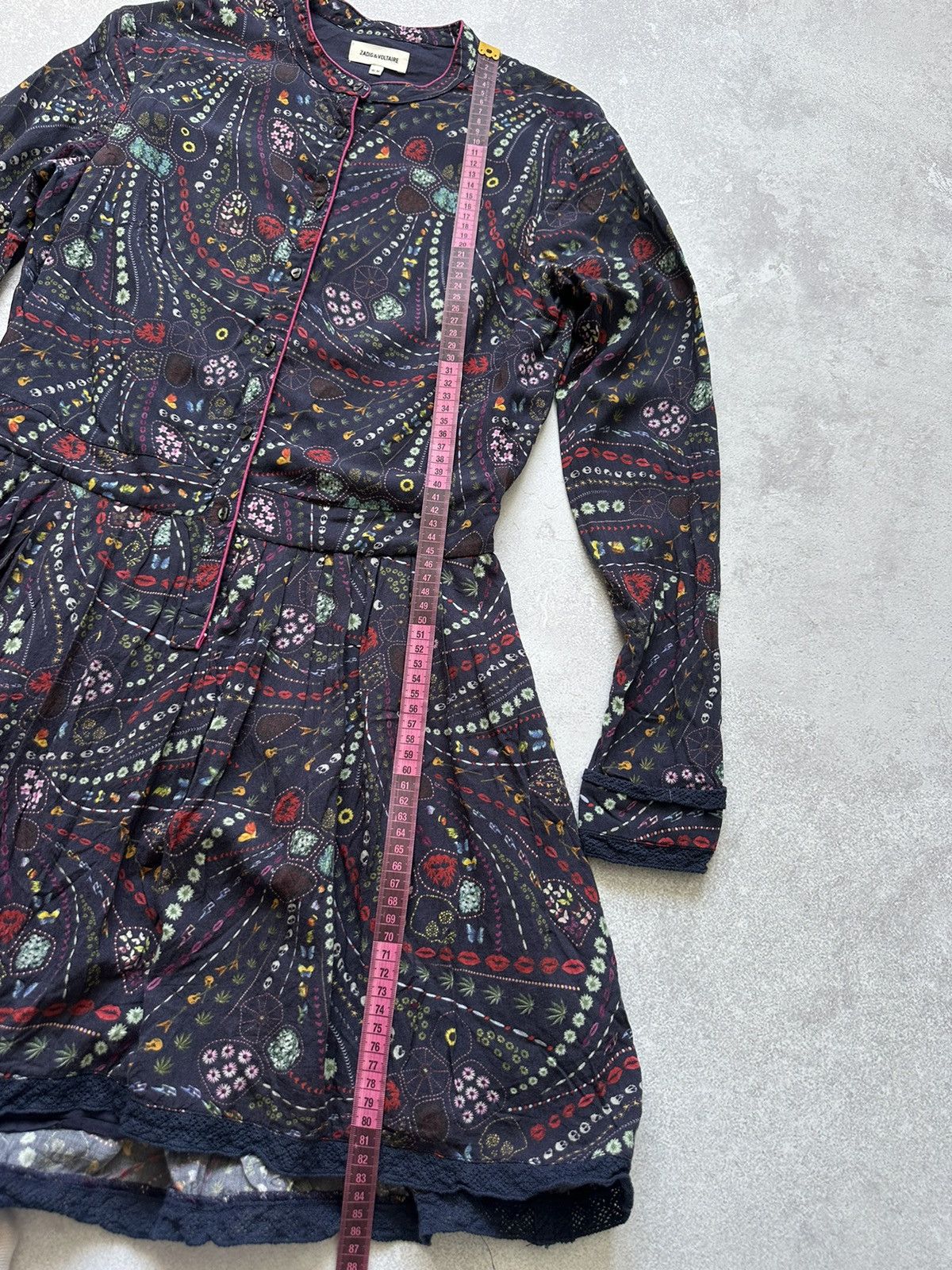 Zadig & Voltaire Zadig & Voltaire Floral Skull Print Long Sleeve Skater Dress Size M / US 6-8 / IT 42-44 - 9 Thumbnail