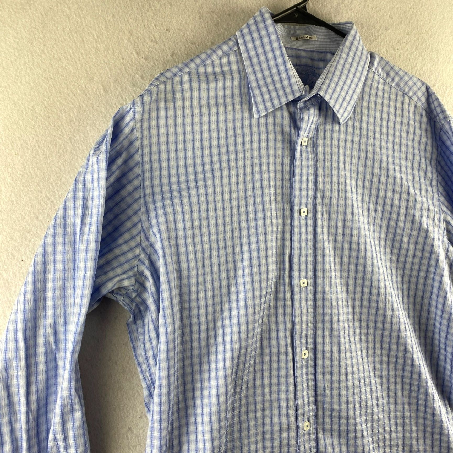 BUGATCHI Bugatchi Button-Up Shirt Mens XL Multicolor Check Shaped Fit Long Sleeve Collar Size US XL / EU 56 / 4 - 3 Thumbnail