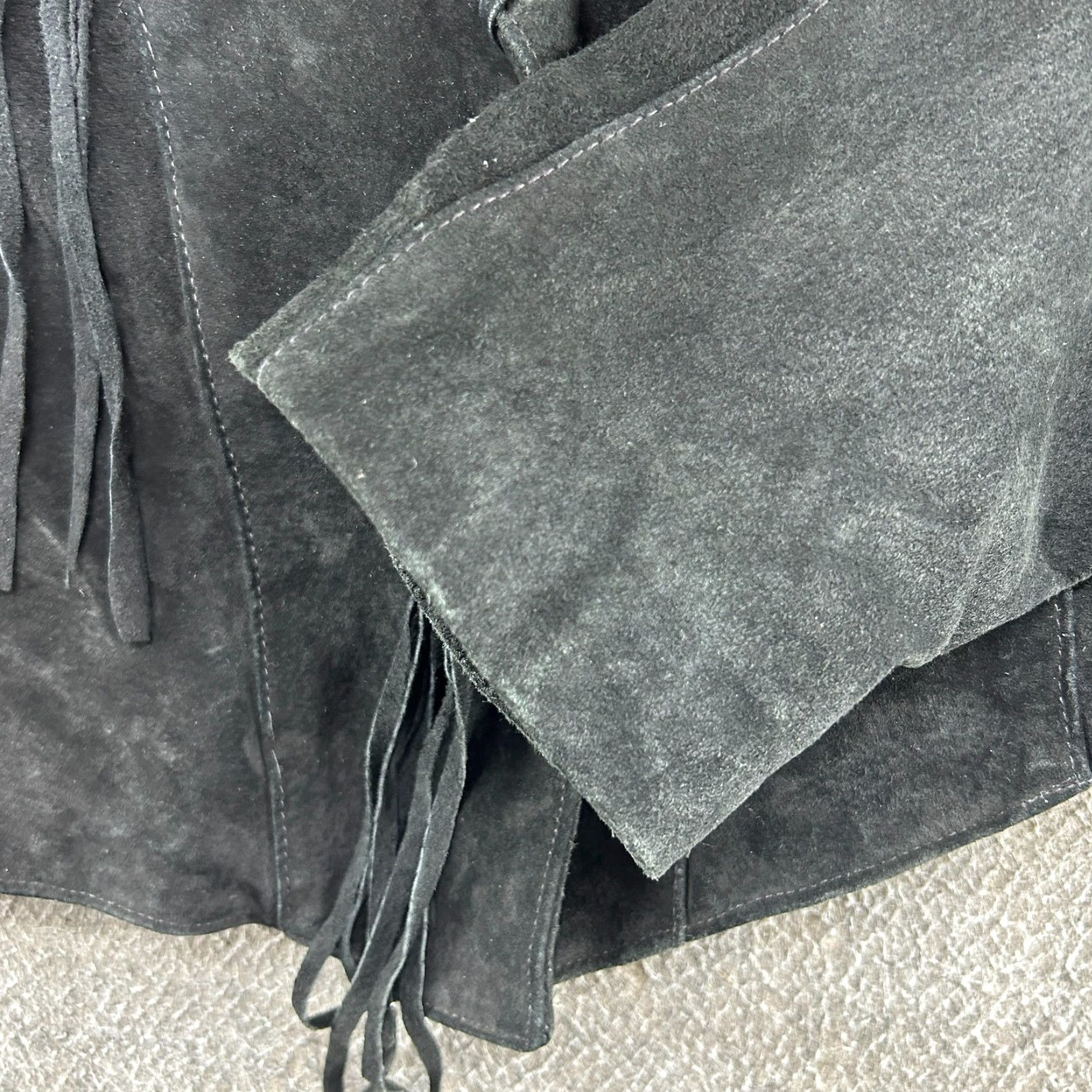 Vintage VINTAGE Frontier Leather Jacket Womens L Black Fringe 90s Bohemian Western Designer Jacket Size L / US 10 / IT 46 - 5 Thumbnail