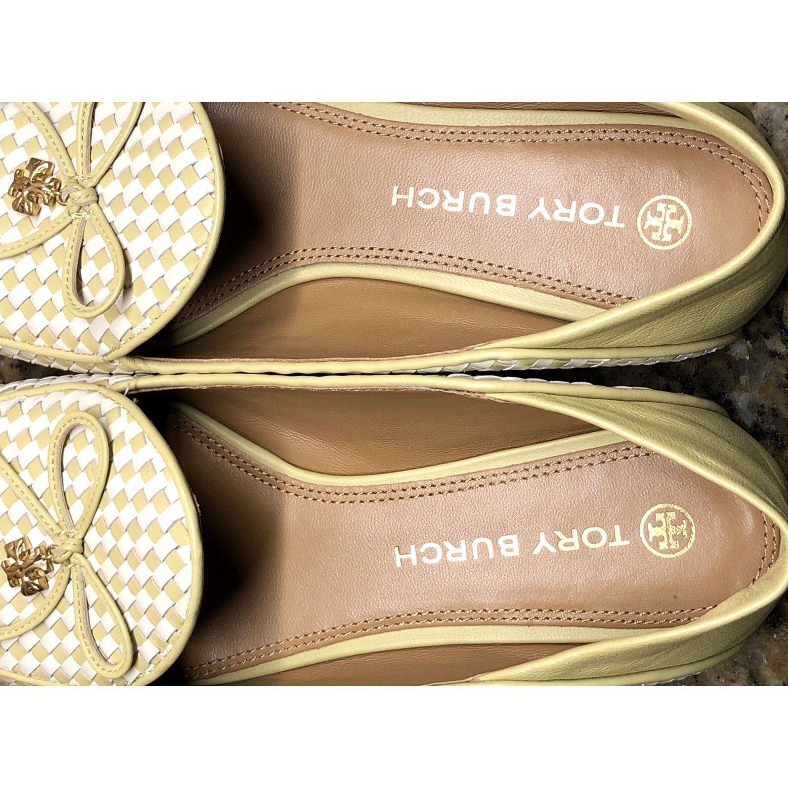 Tory Burch TORY BURCH WOVEN LOAFER FLAT in 2-Tone Cream Pale Yellow 7.5 M Size US 8 / IT 38 - 6 Thumbnail