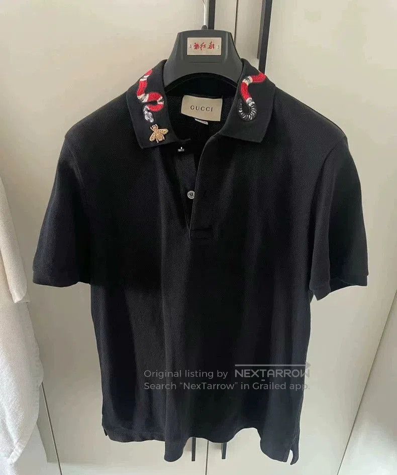 Gucci Gucci Black Embroidered Polo Shirt. Size US L / EU 52-54 / 3 - 1 Thumbnail