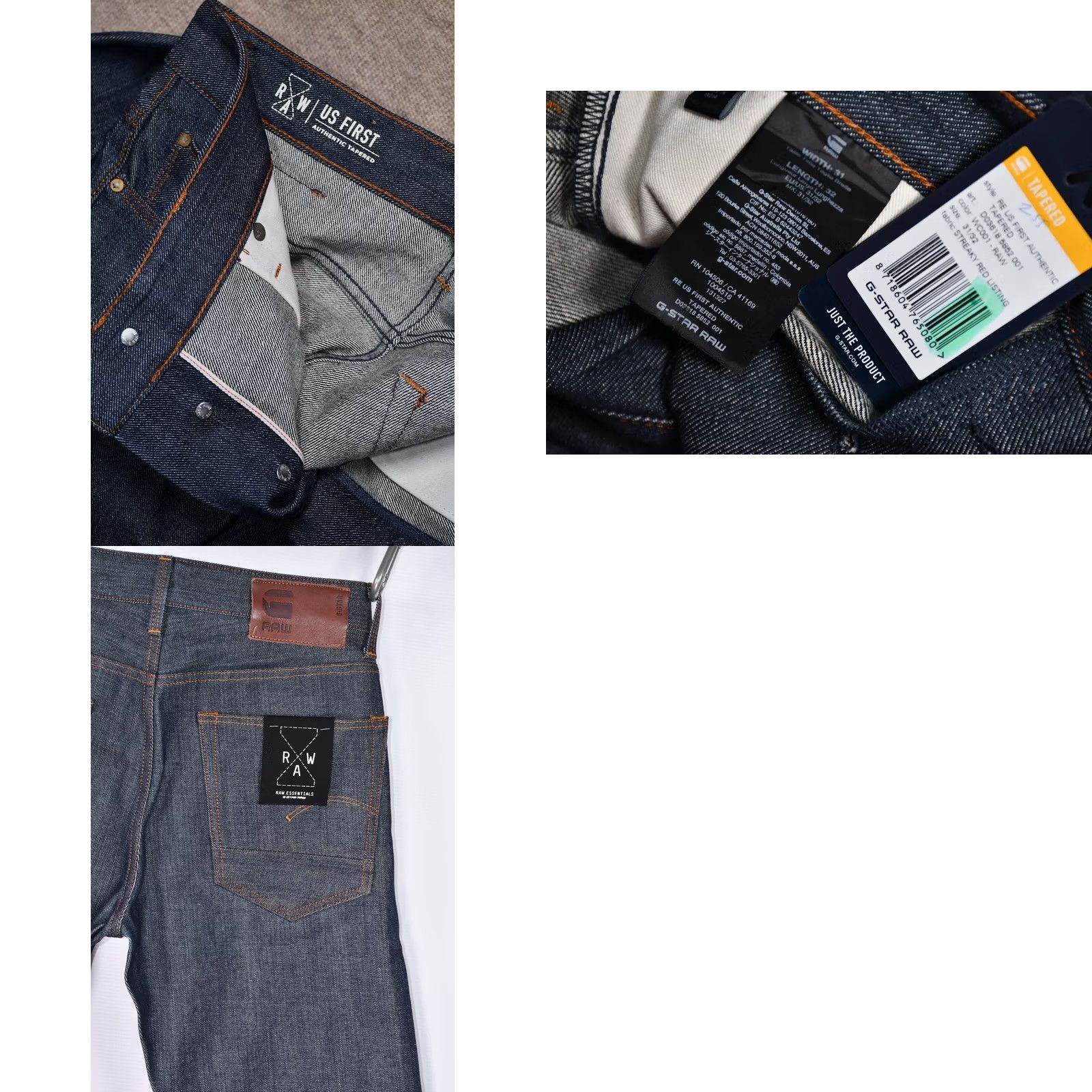 G-Star G-Star Raw RE US First Authentic Tapered Streaky Red Listing Selvage W31/32 Jeans Mens Regular Cotton 100% Tight Fit Vintage No Size US 31 - 9 Thumbnail