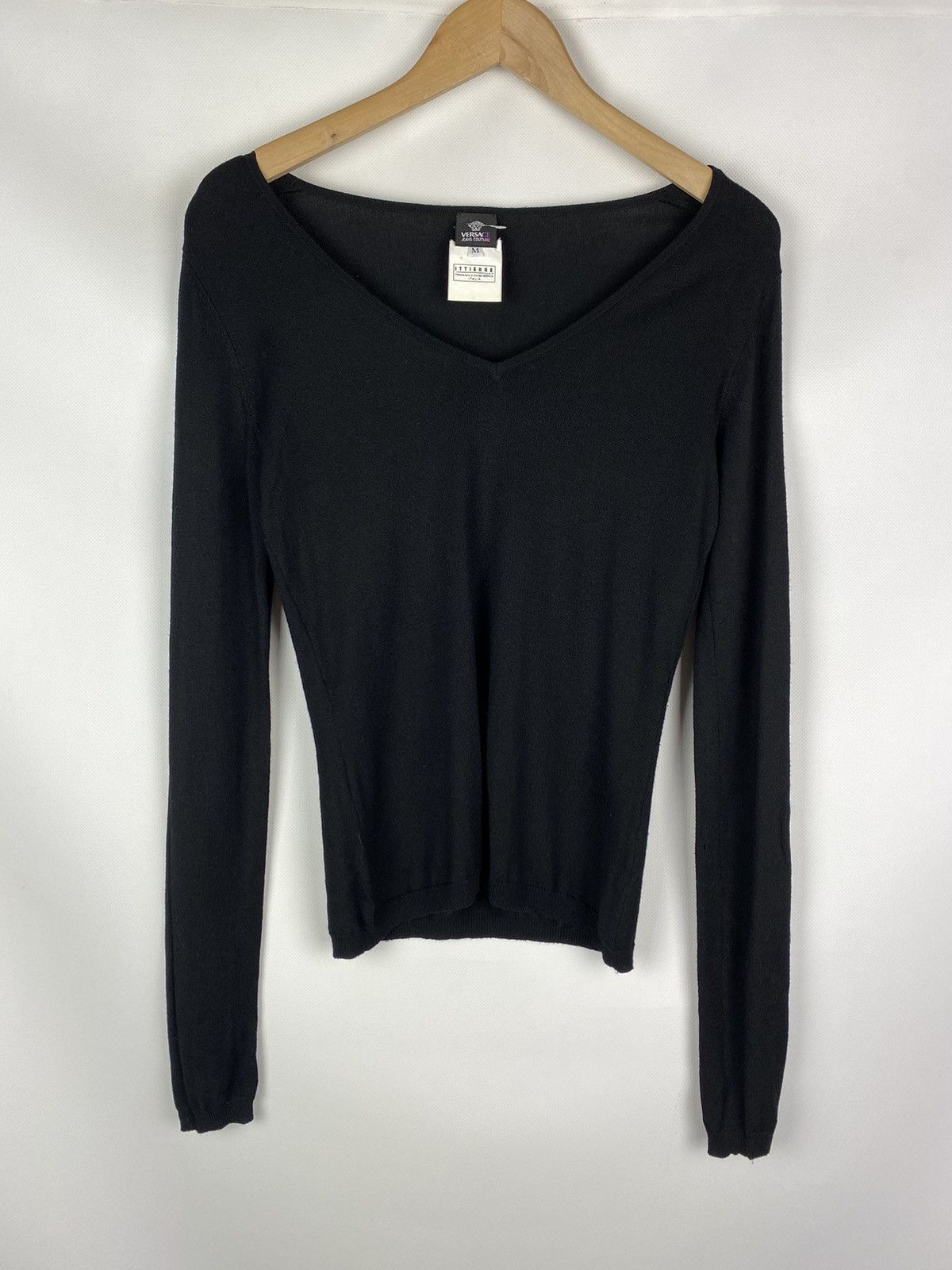 Versace Jeans Couture × Vintage Versace Jeans Couture vintage ladies v-neck sweater pullover Size M / US 6-8 / IT 42-44 - 1 Thumbnail