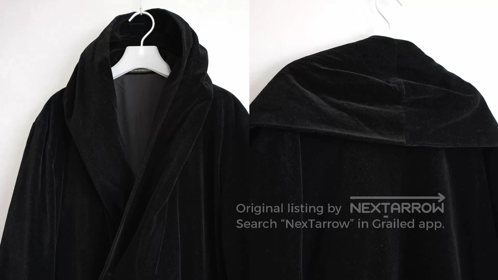Yohji Yamamoto Yohji Yamamoto Velvet Hooded Coat. Size US L / EU 52-54 / 3 - 6 Thumbnail