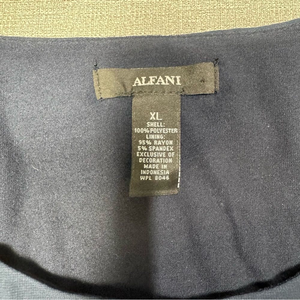Alfani NWT New $70 Alfani Sleeveless Chiffon Tiered Sequins Navy T Size XL / US 12-14 / IT 48-50 - 7 Thumbnail