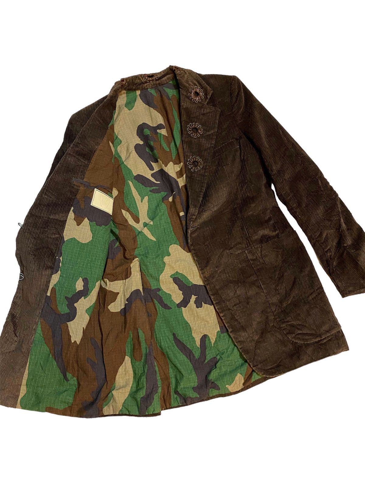 Hollywood Trading Company × Leather Vintage HTC Coudroy x Leather Camo Coat Jacket Size US M / EU 48-50 / 2 - 4 Thumbnail