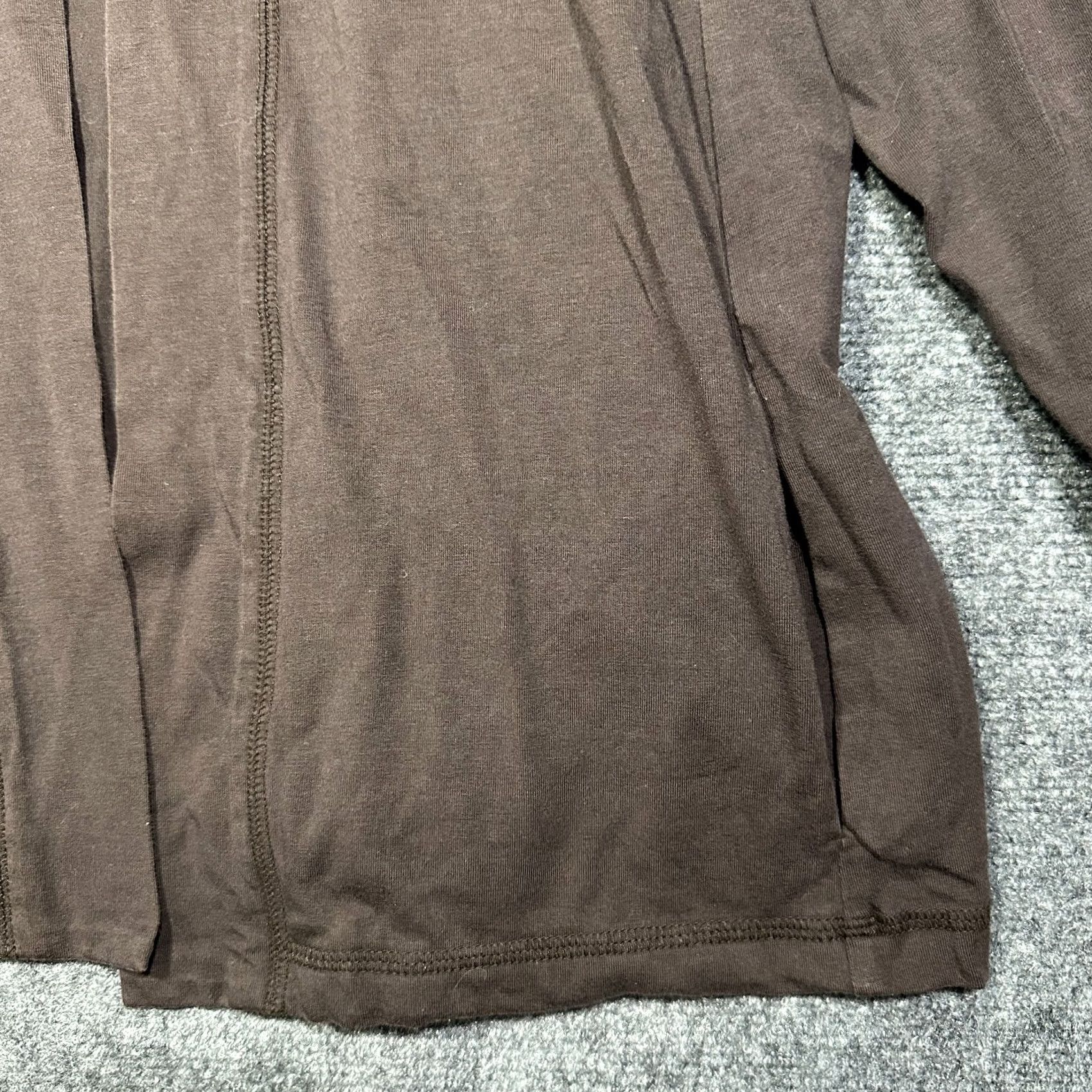 Eileen Fisher Eileen Fisher Cardigan Womens Large Brown Hooded Open Front Long Sleeve Stretch Knit Size L / US 10 / IT 46 - 3 Thumbnail