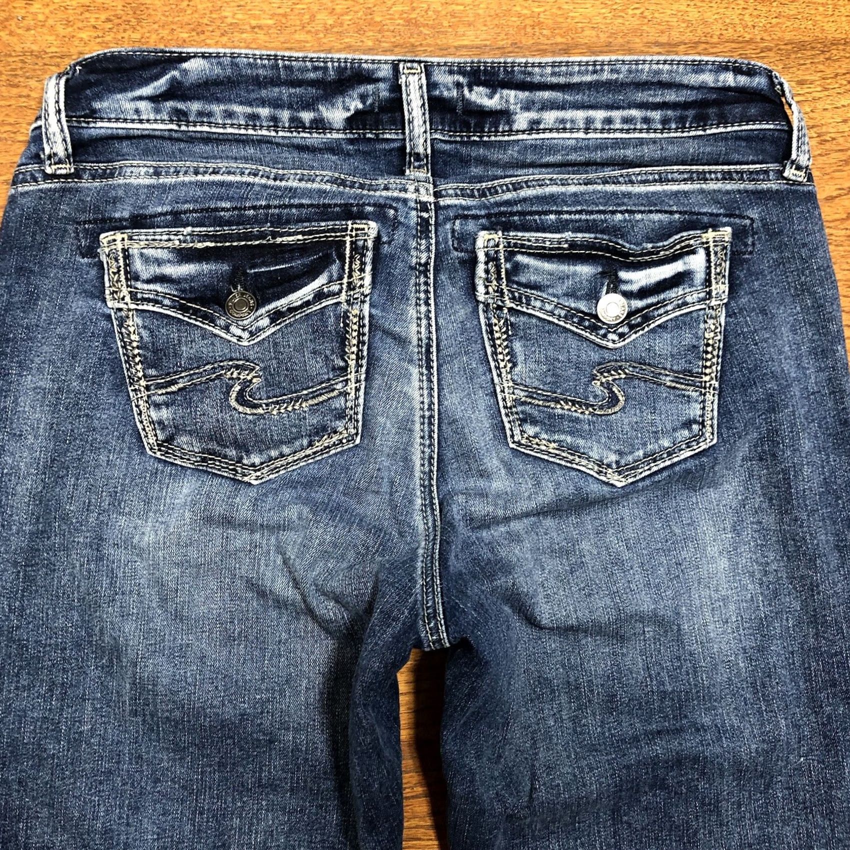 Silver Jeans Co. Silver Jeans Womens Jeans Elyse Slim Bootcut Mid Rise Blue Denim 29x31 Size 29" - 2 Thumbnail