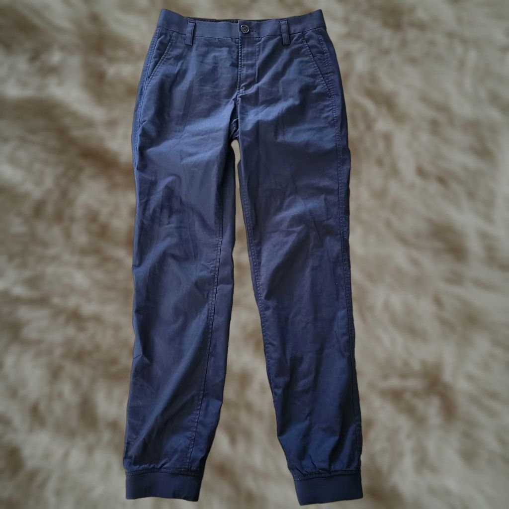 Vintage Kit and Ace Slim Commute Pants Men 29x29 Cuffed Ankle Navy Blue Chino Slim Size US 29 - 1 Thumbnail