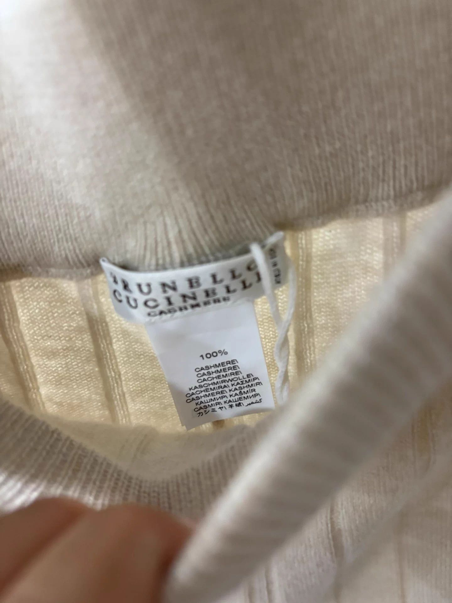 Brunello Cucinelli BC women's beige cashmere knit pants XS Deadstock Size 25" / US 0 / IT 36 - 2 Thumbnail