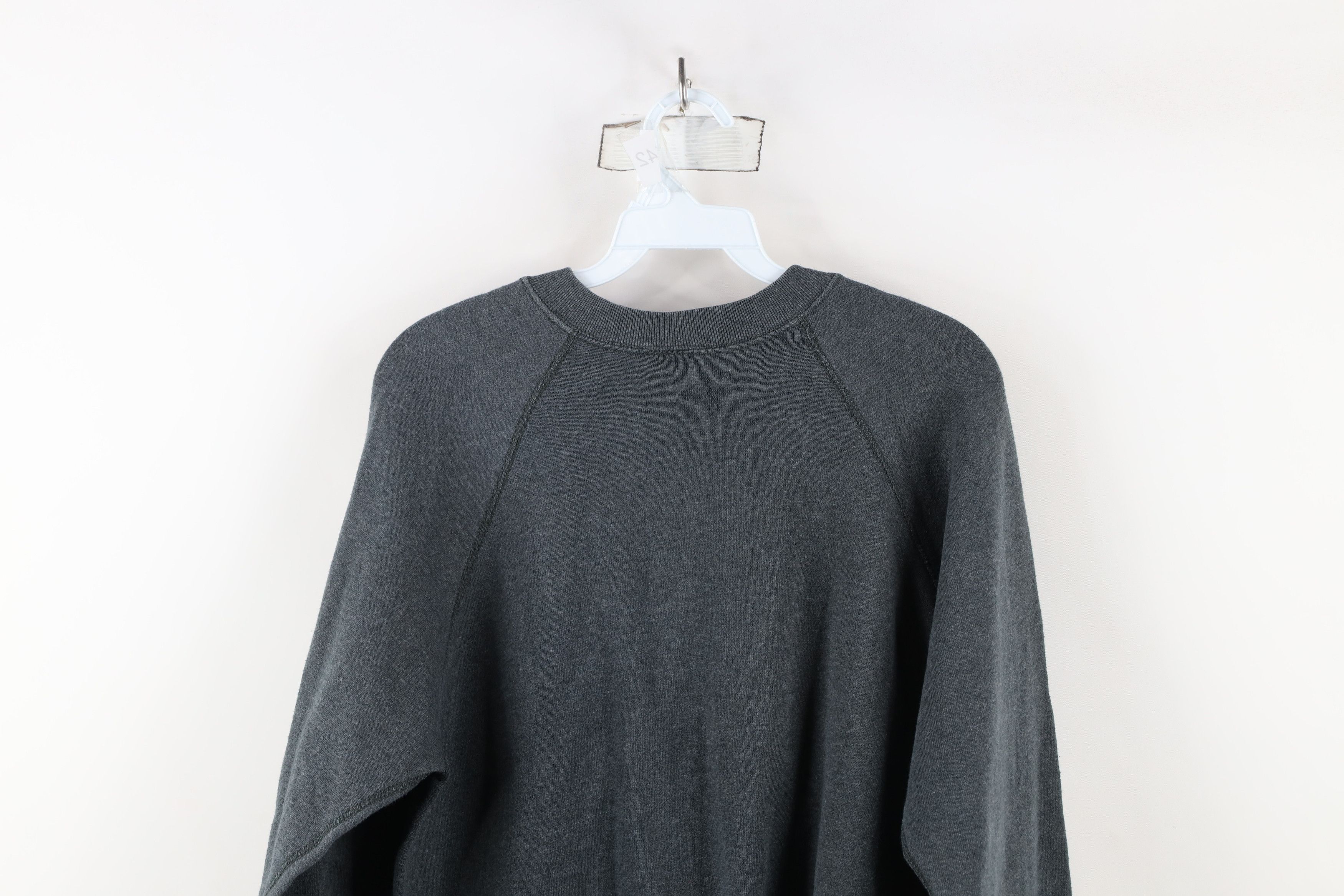 Vintage Vintage 70s 80s Streetwear Blank Raglan Sweatshirt Gray USA Size L / US 10 / IT 46 - 12 Thumbnail
