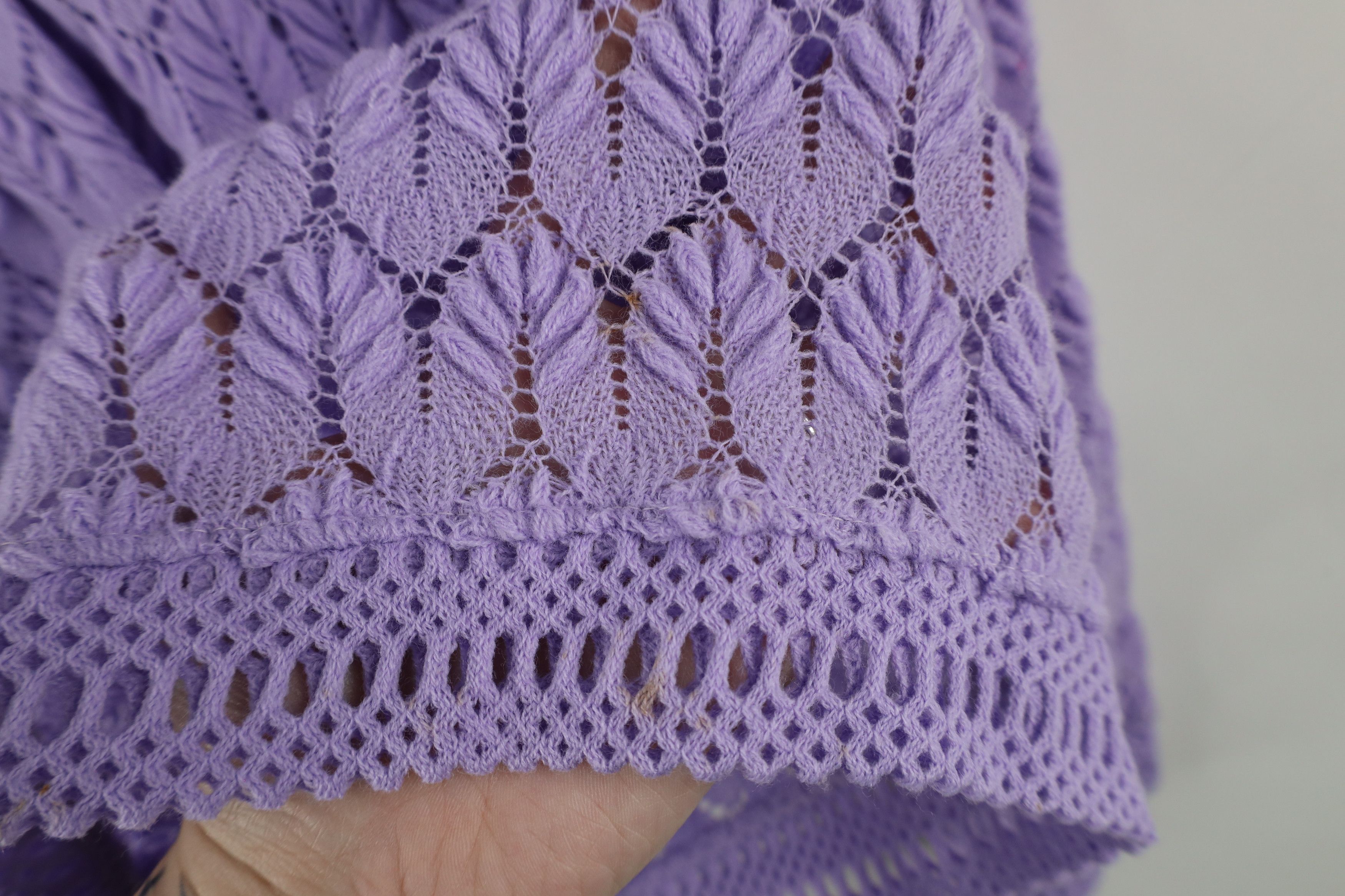 Vintage Vintage 60s Streetwear Crochet Knit Cardigan Sweater Purple Size XS / US 0-2 / IT 36-38 - 4 Thumbnail